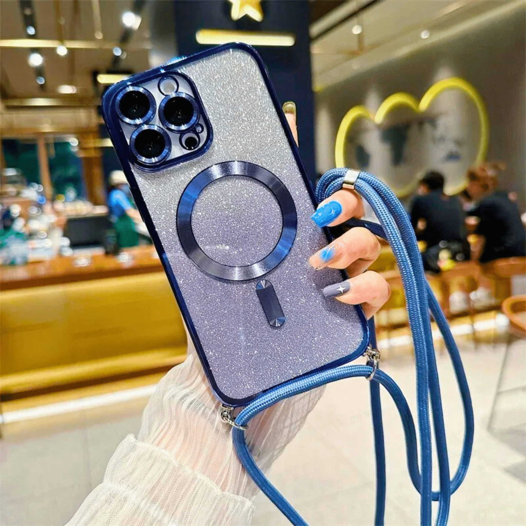 GlitterGlow Lanyard Case