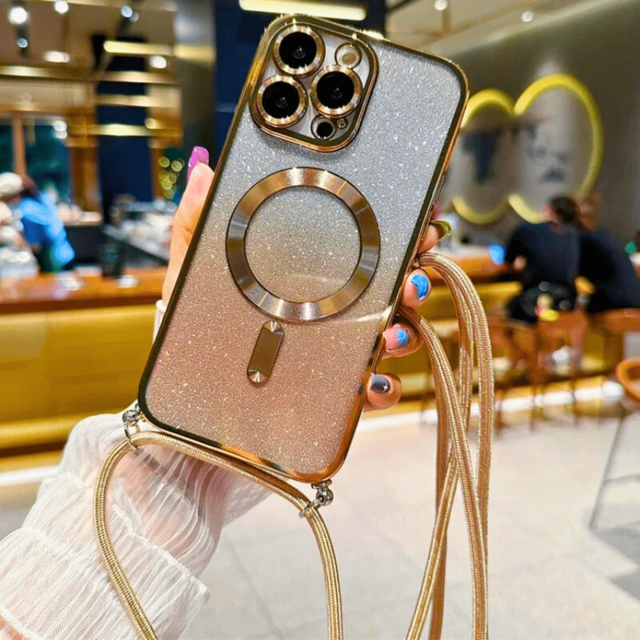 GlitterGlow Lanyard Case