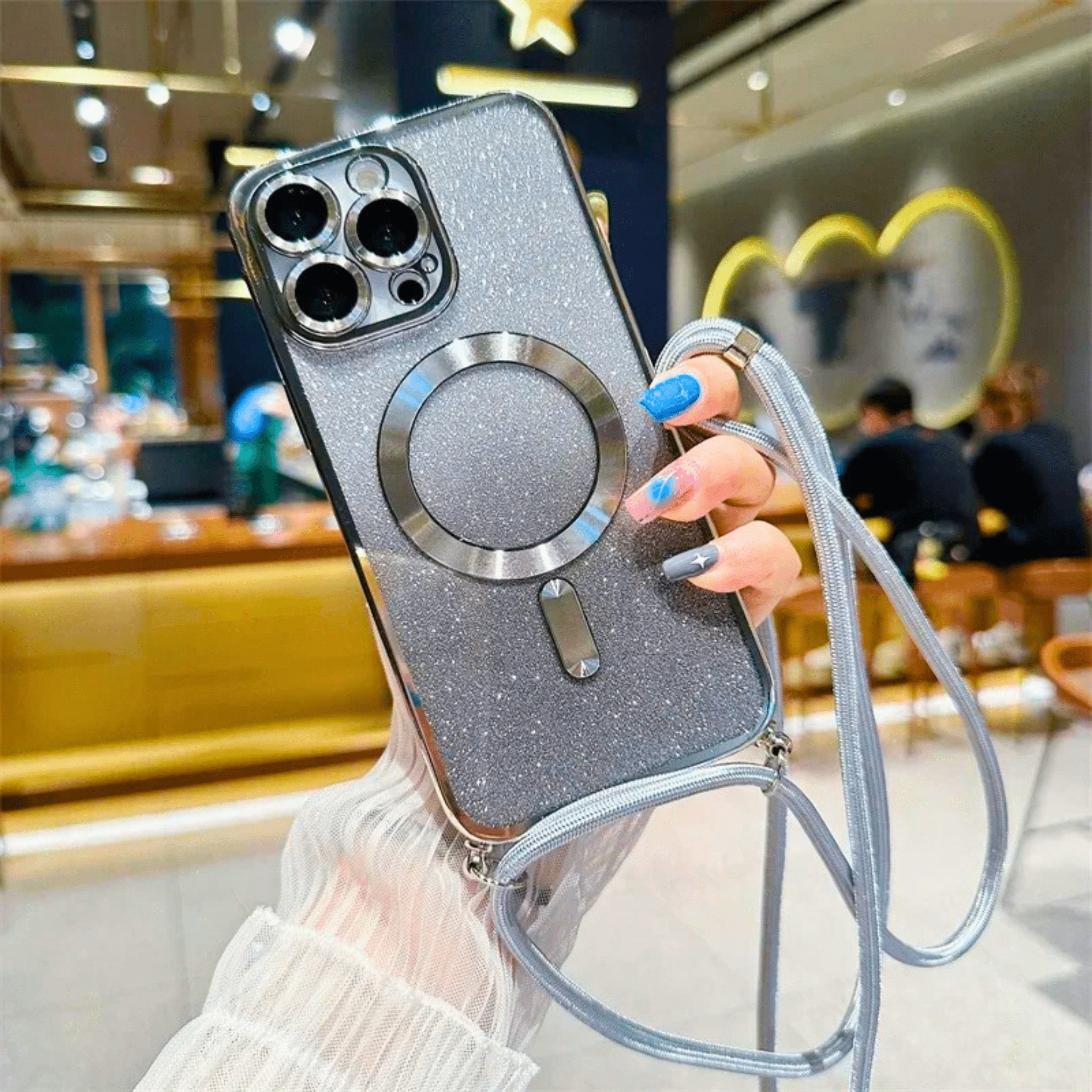 GlitterGlow Lanyard Case