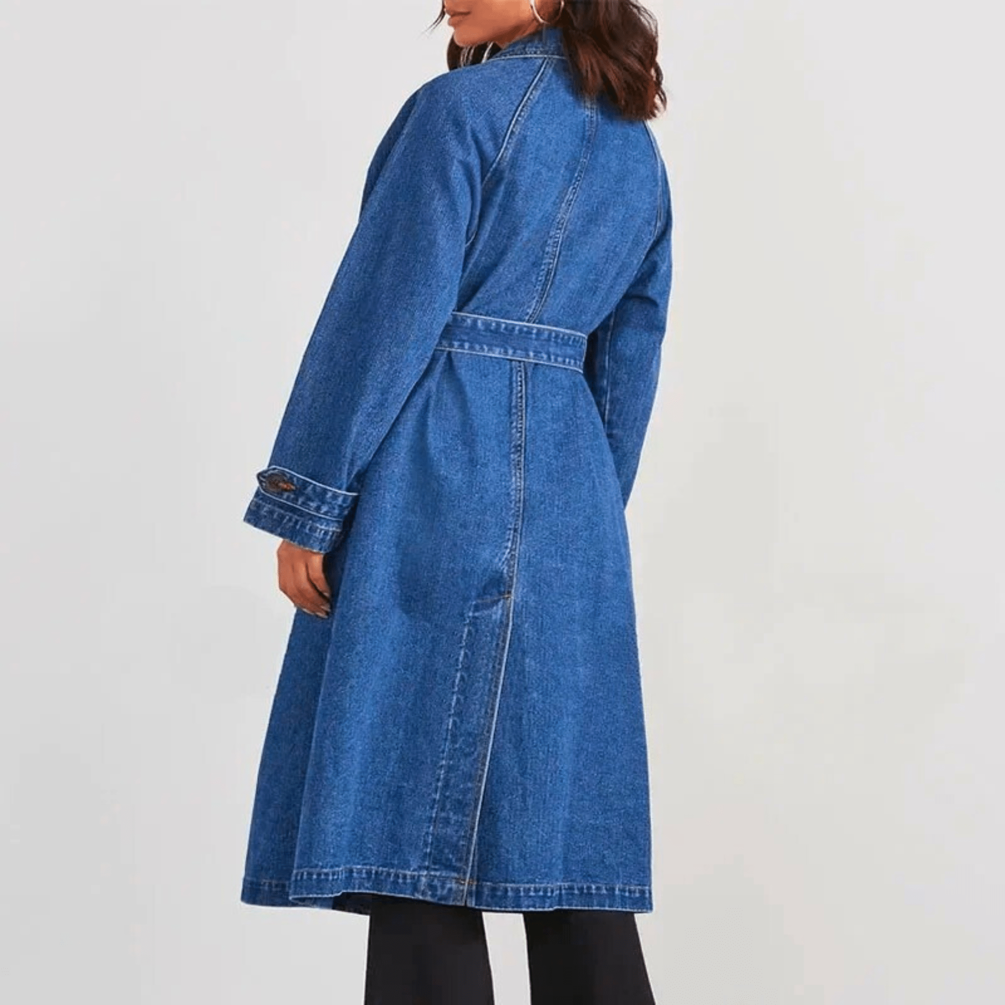 VivaBelle Denim Trench Coat
