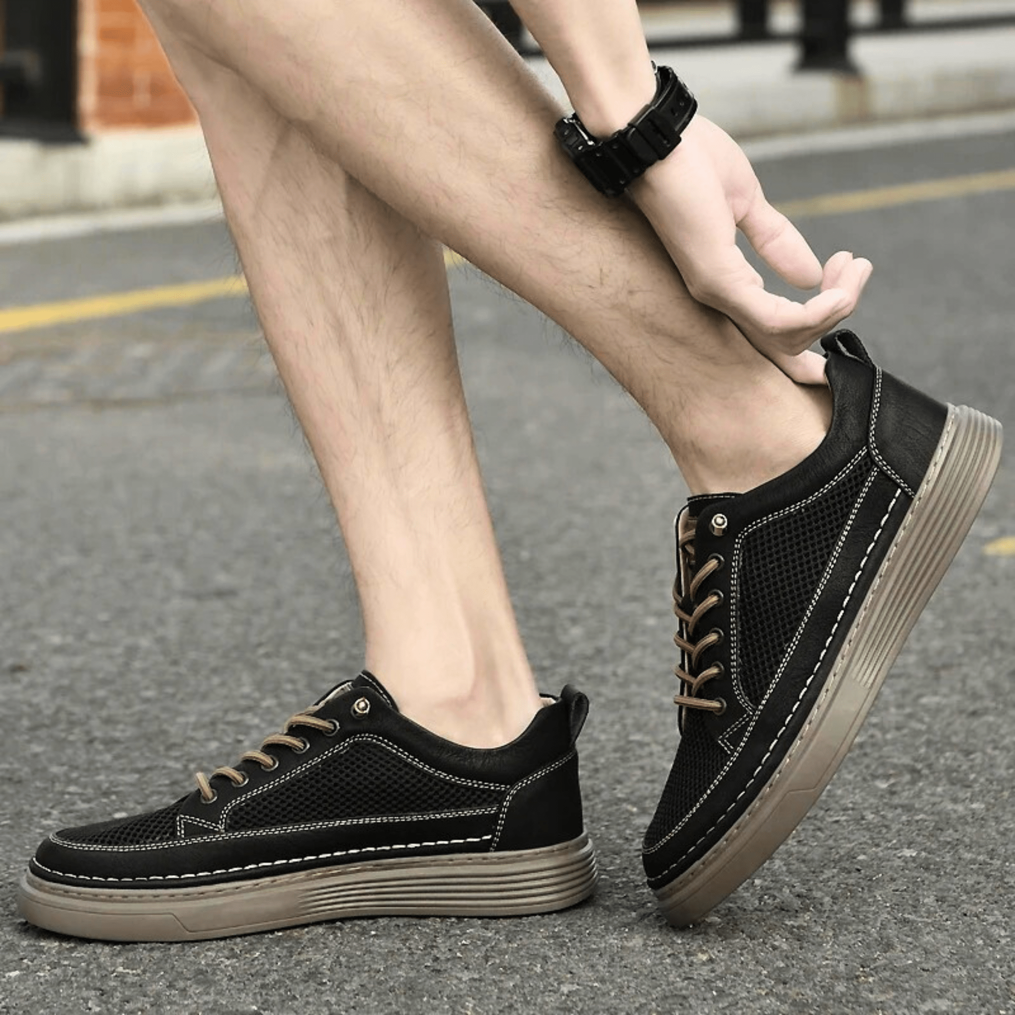 AirMesh Genuine Leather Sneakers