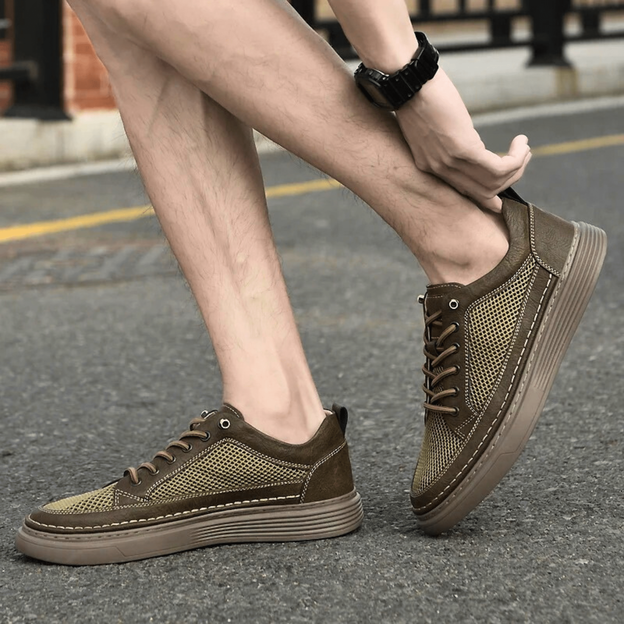 AirMesh Genuine Leather Sneakers