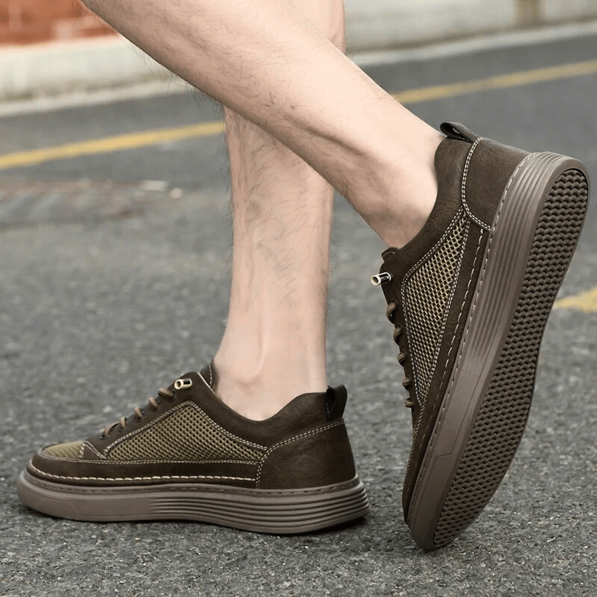 AirMesh Genuine Leather Sneakers