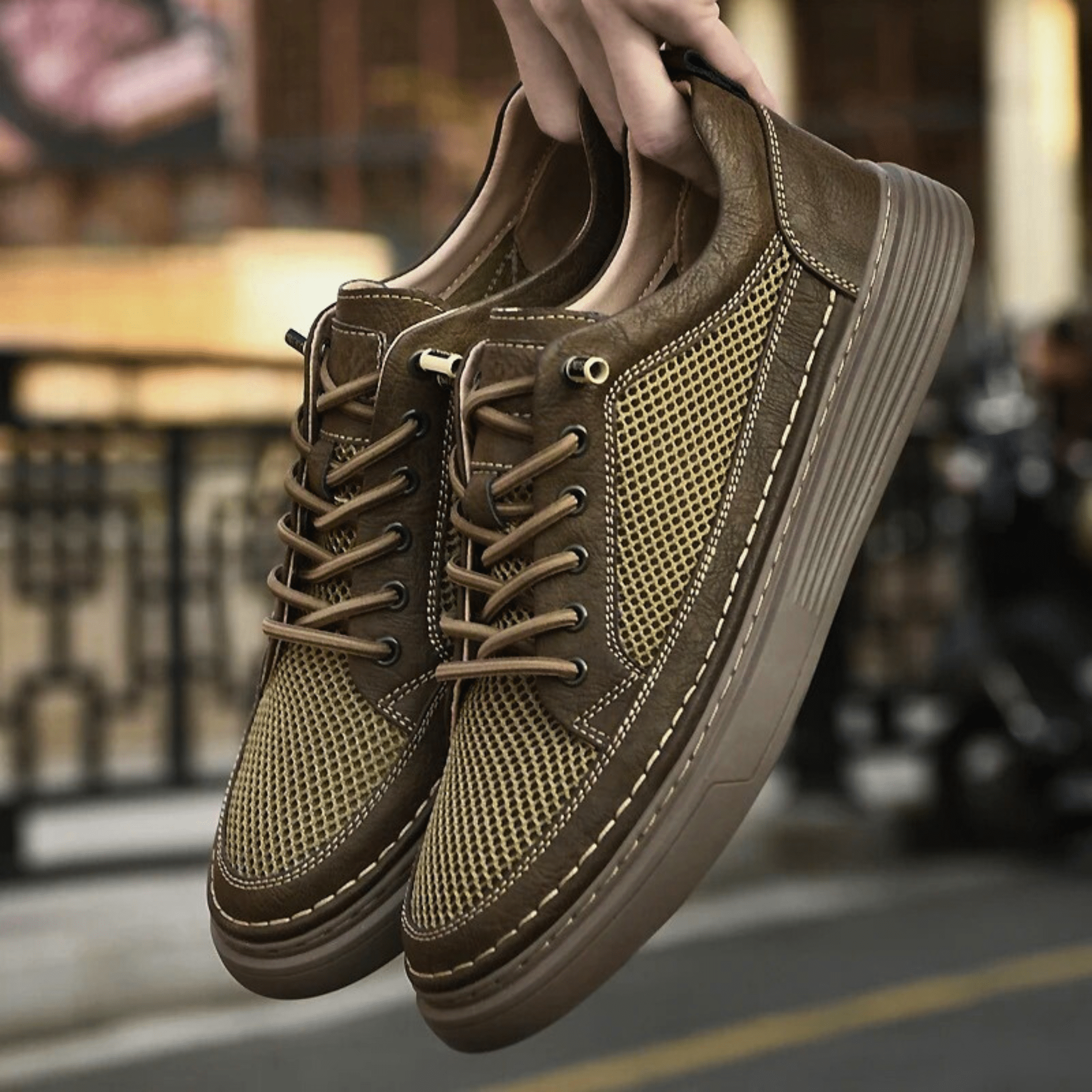 AirMesh Genuine Leather Sneakers