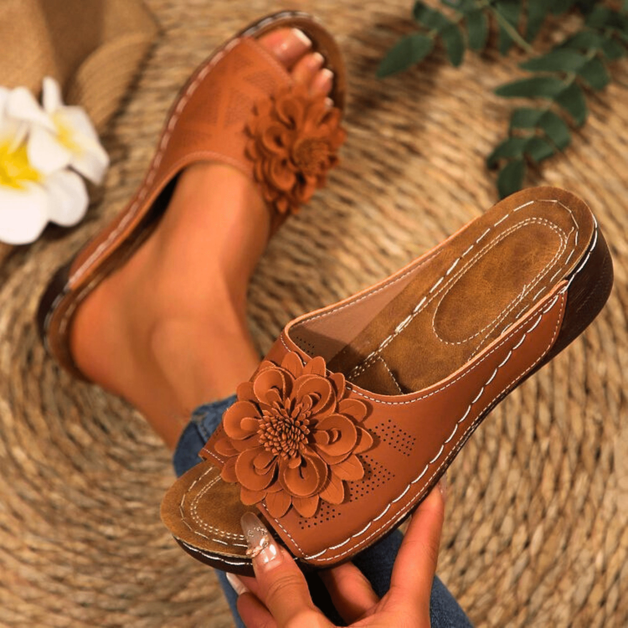 Blossom Wedge Sandals