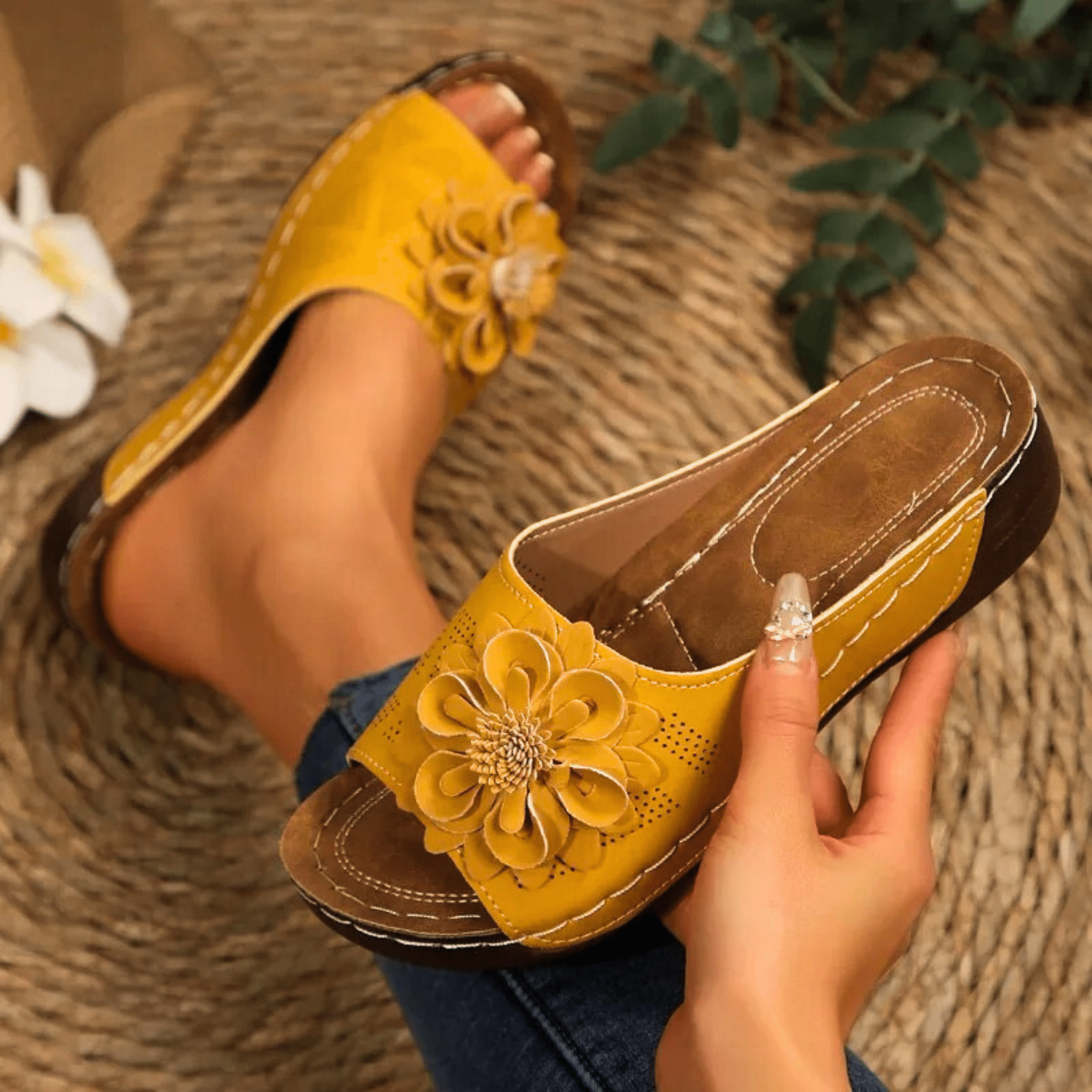 Blossom Wedge Sandals