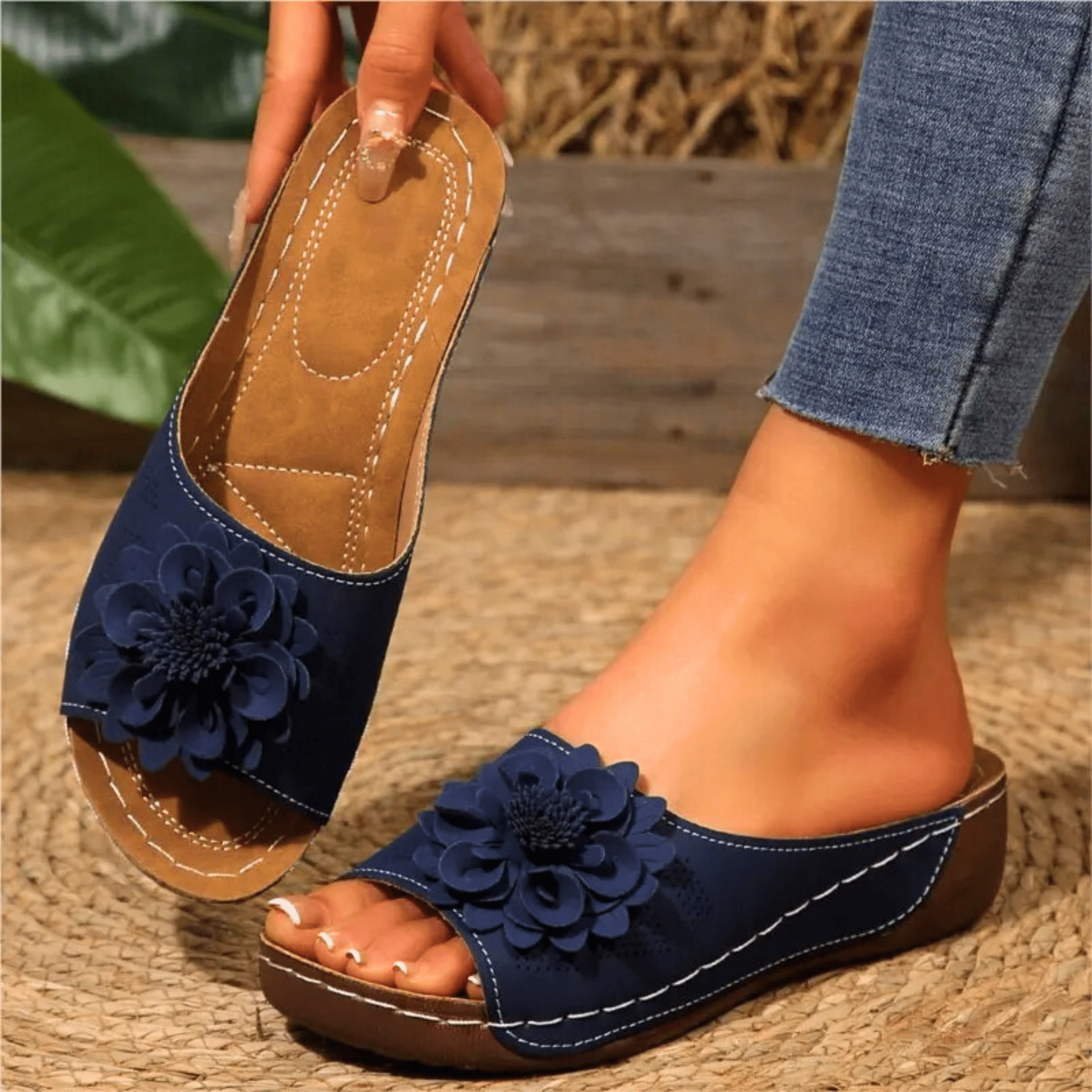 Blossom Wedge Sandals