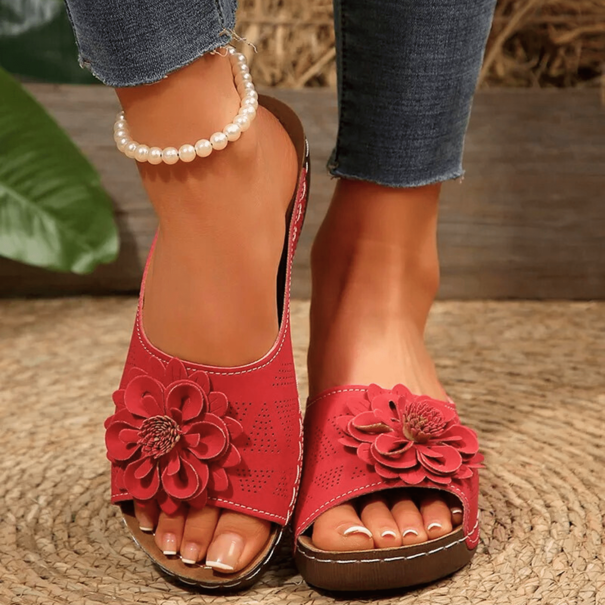 Blossom Wedge Sandals