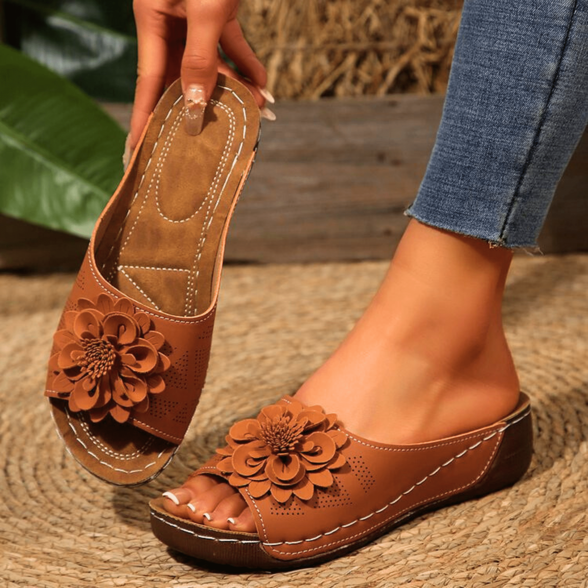 Blossom Wedge Sandals