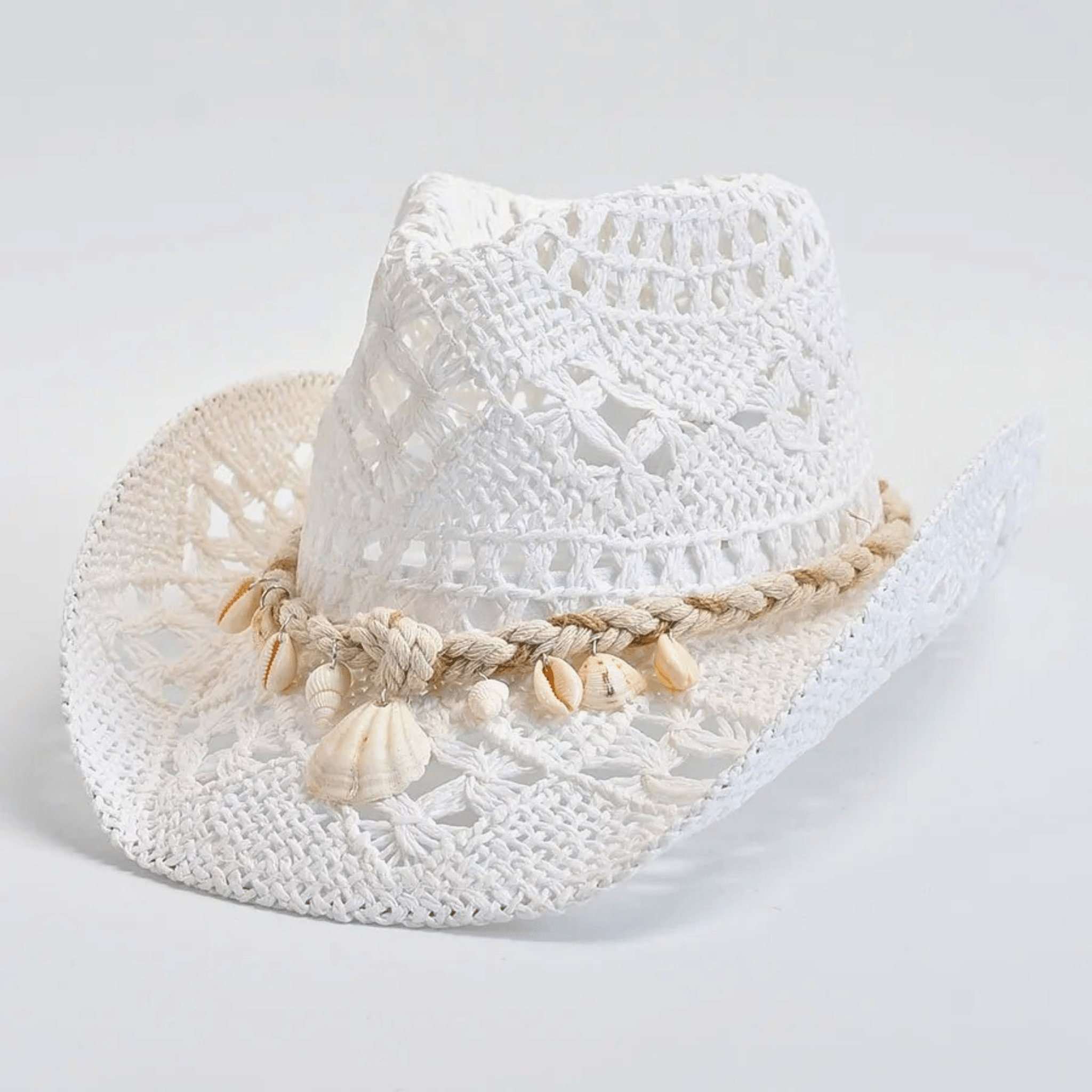 Boho Seashell Straw Hat