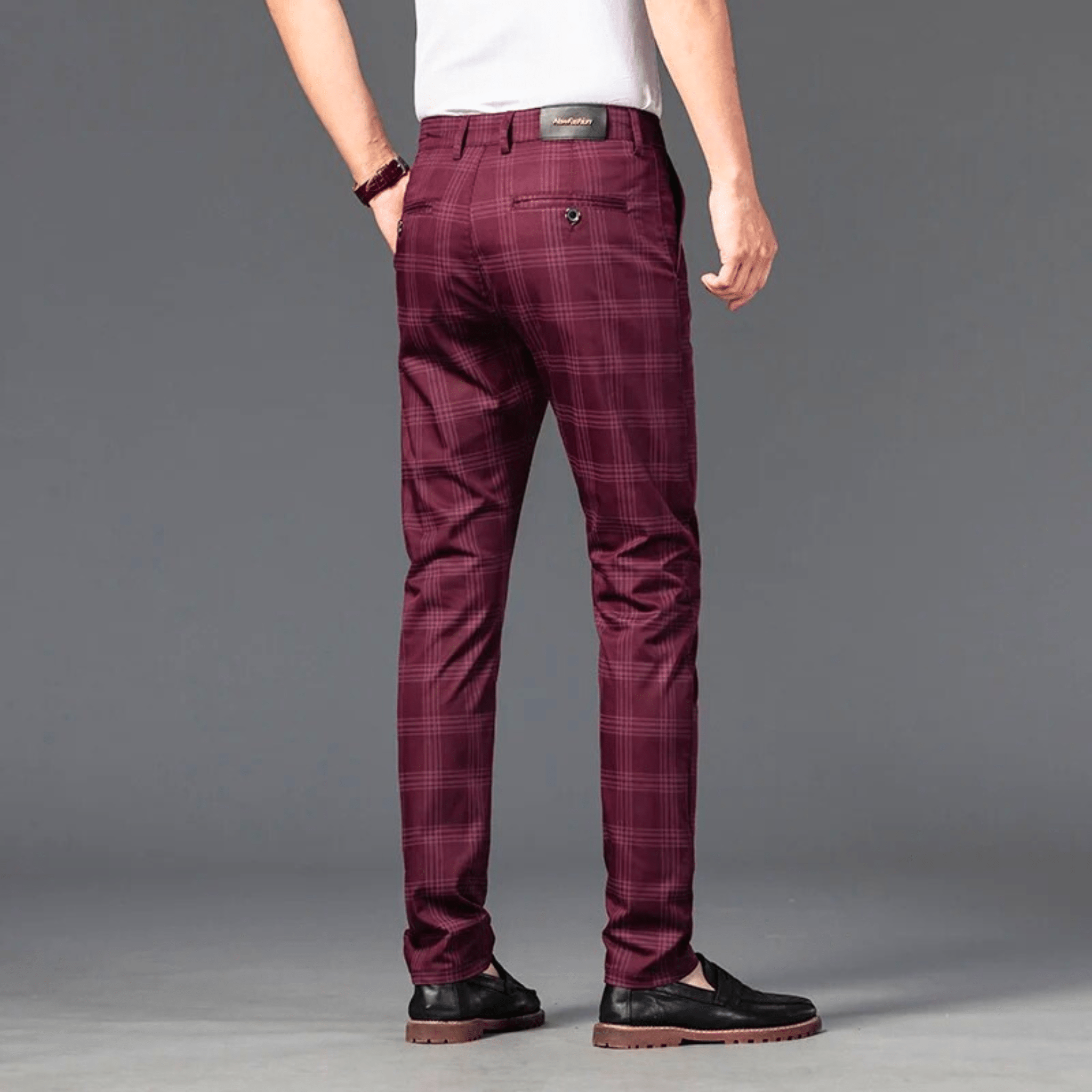 Checkered Slim Fit Business Pants