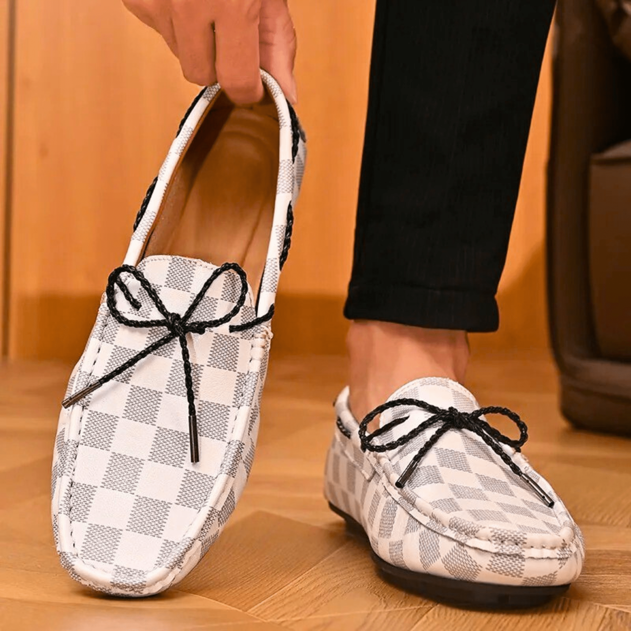 Classic Plaid Driving Loafers