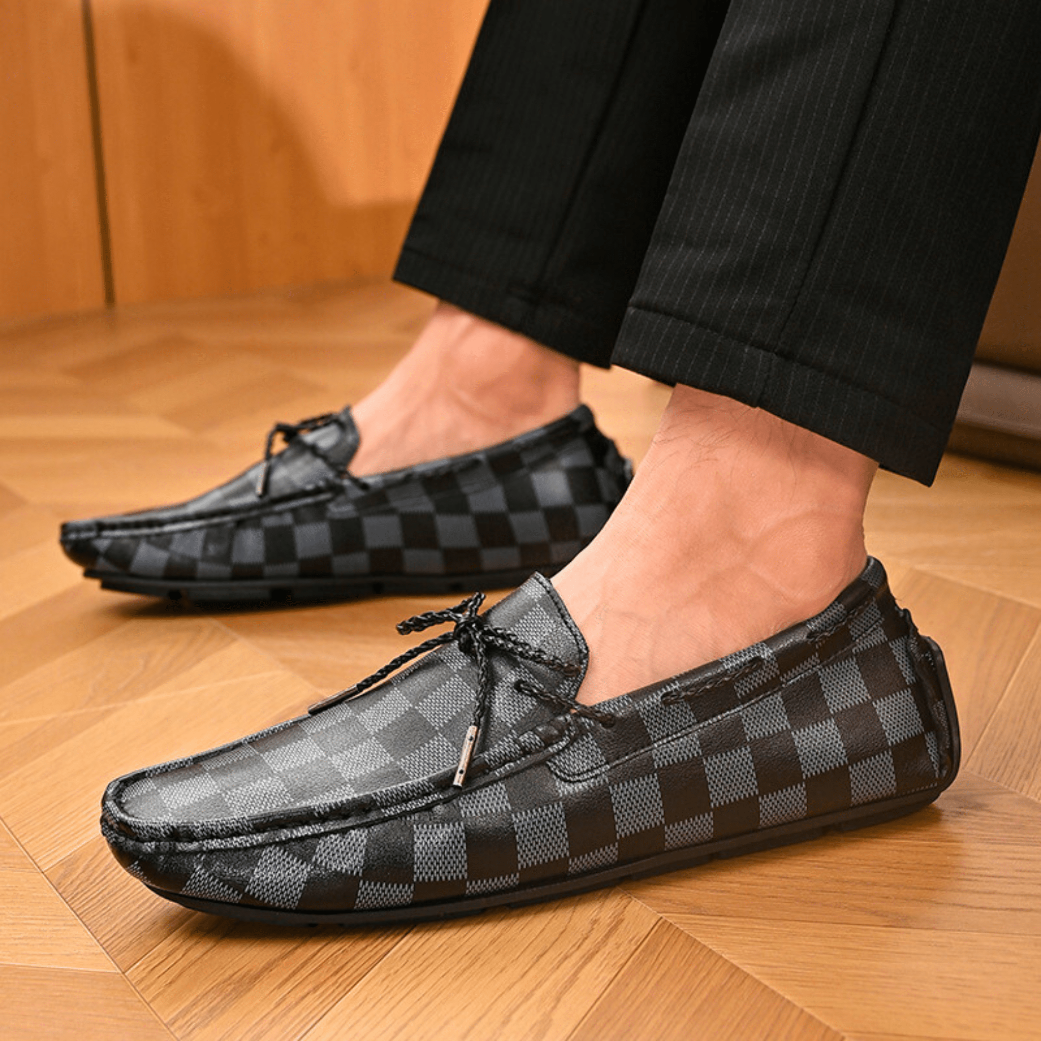 Classic Plaid Driving Loafers