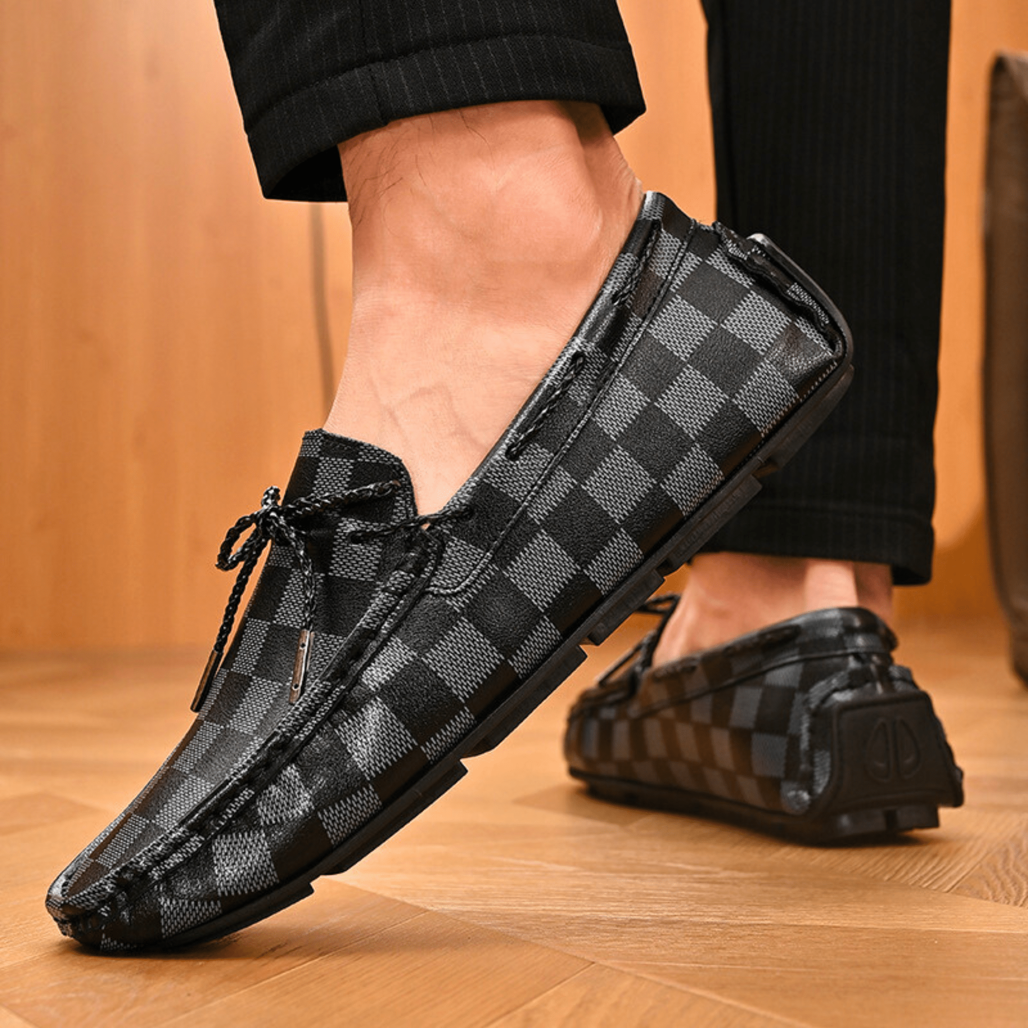 Classic Plaid Driving Loafers