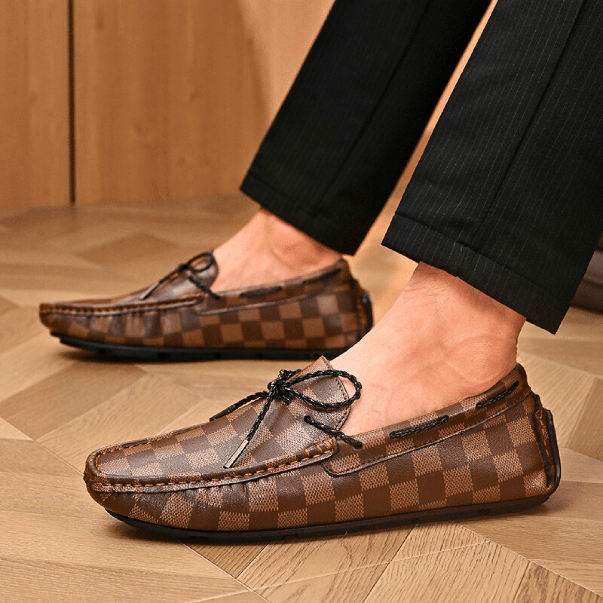 Classic Plaid Driving Loafers