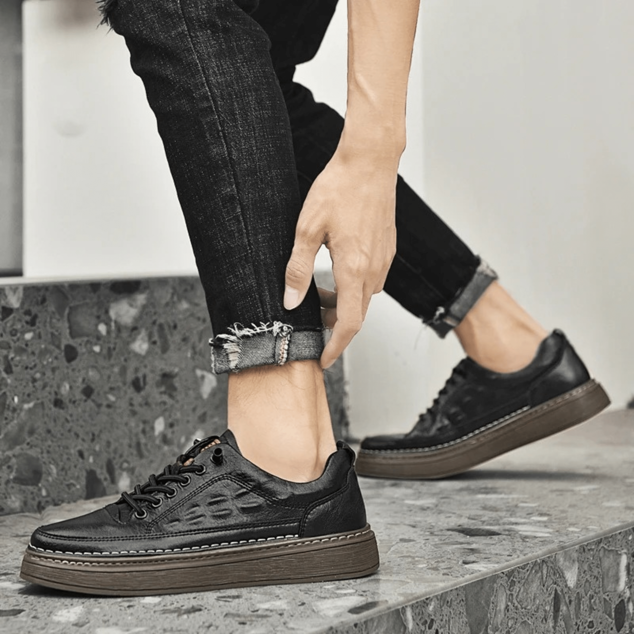 Crocodile Genuine Leather Sneakers