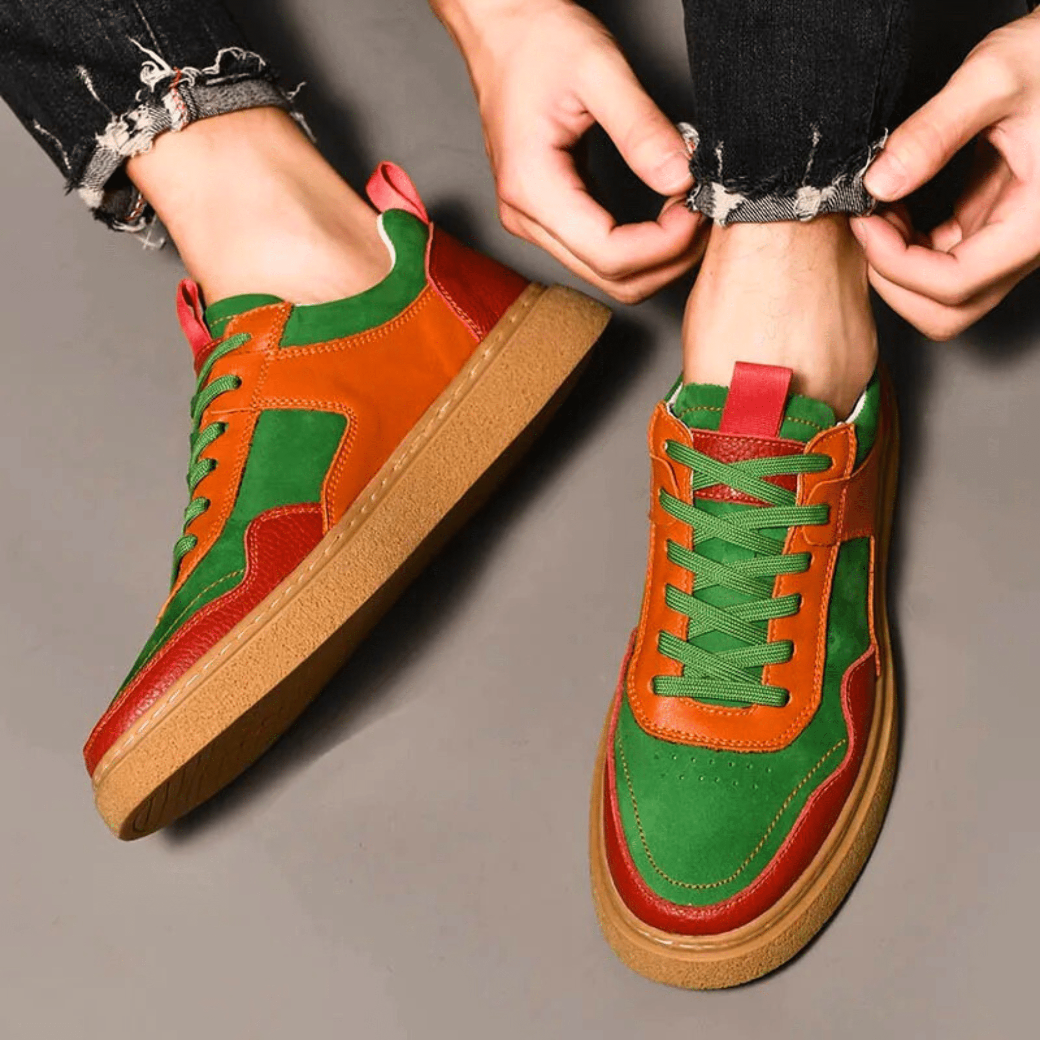 Designer Genuine Leather Sneakers