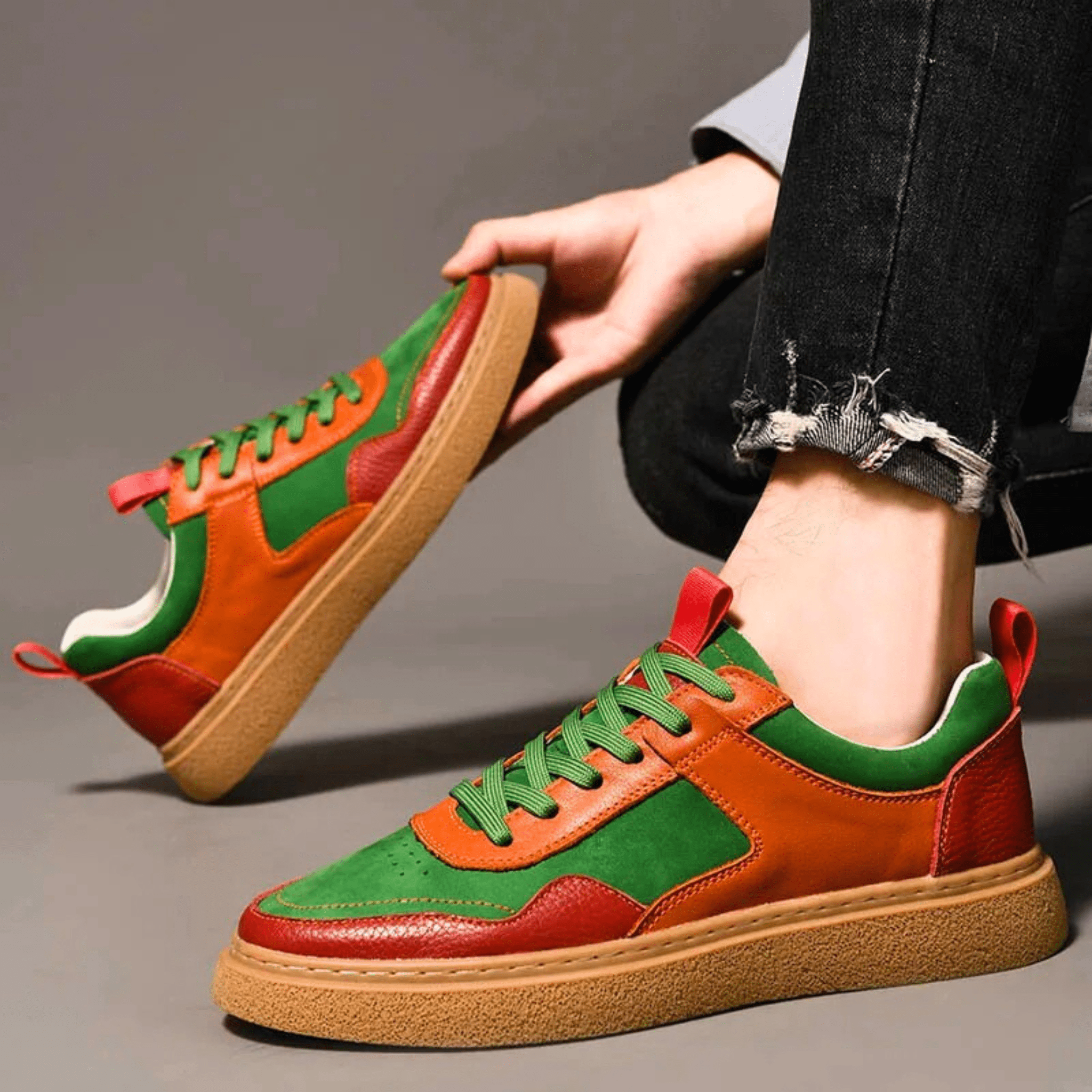 Designer Genuine Leather Sneakers