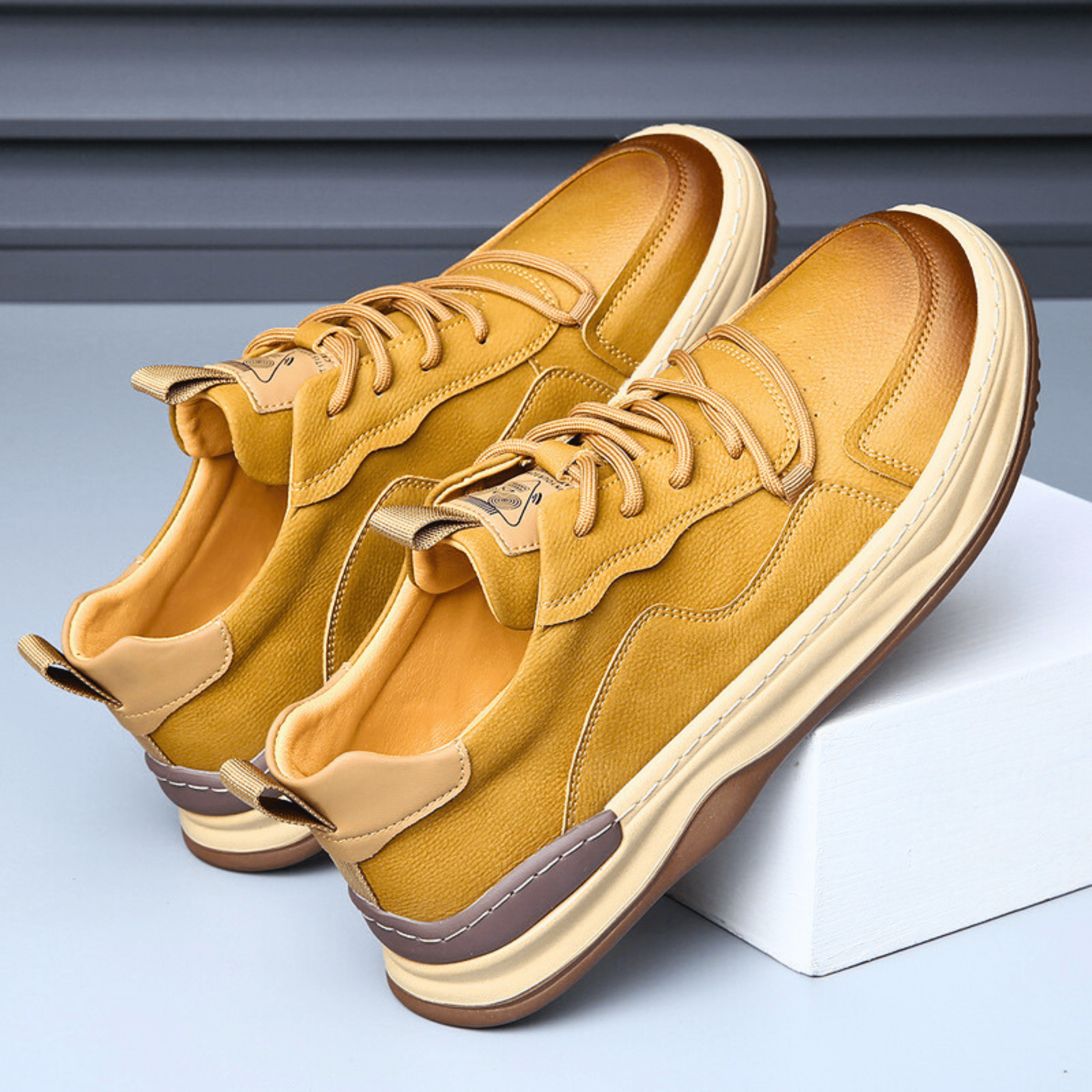 EarthTone Leather Sneakers