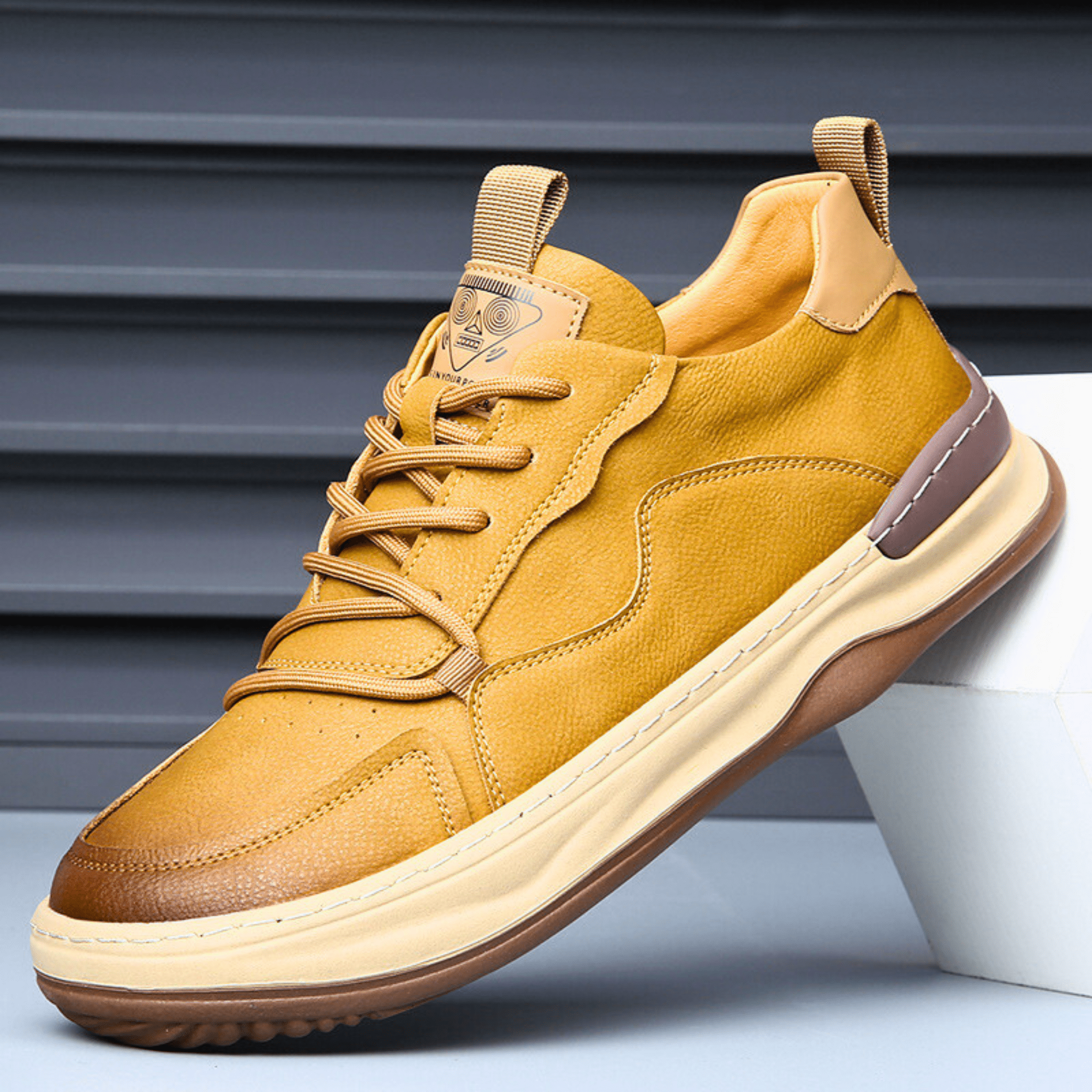 EarthTone Leather Sneakers