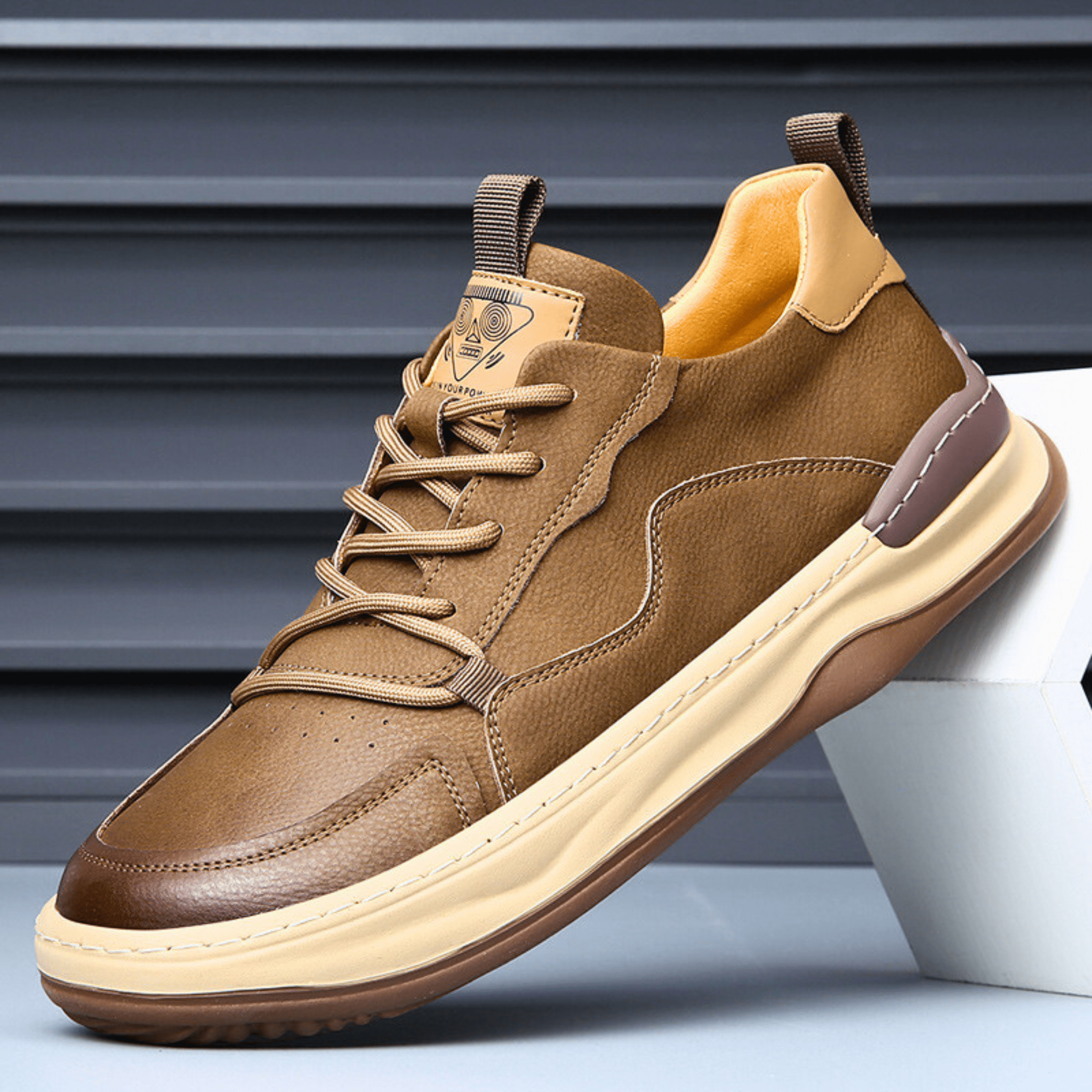 EarthTone Leather Sneakers