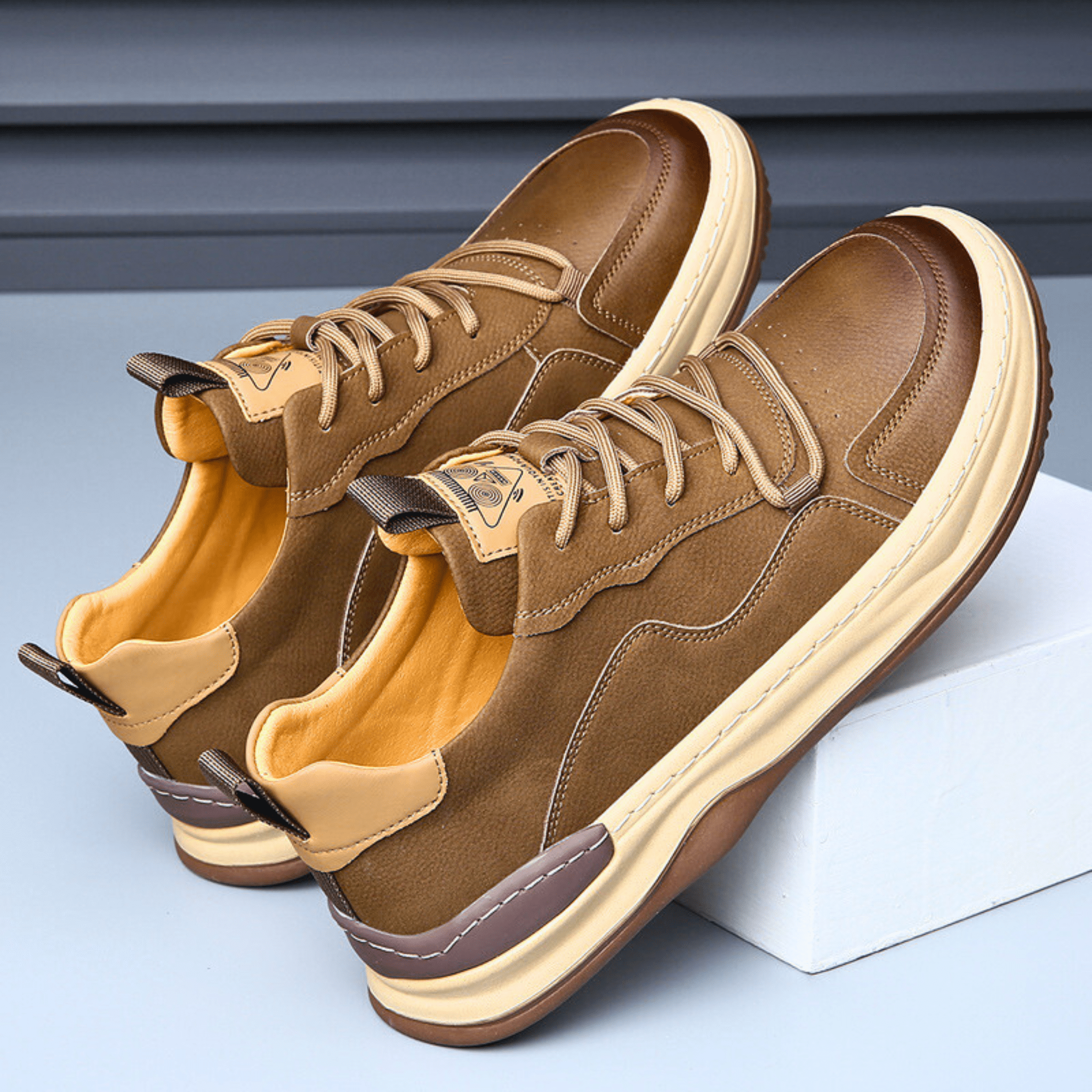 EarthTone Leather Sneakers