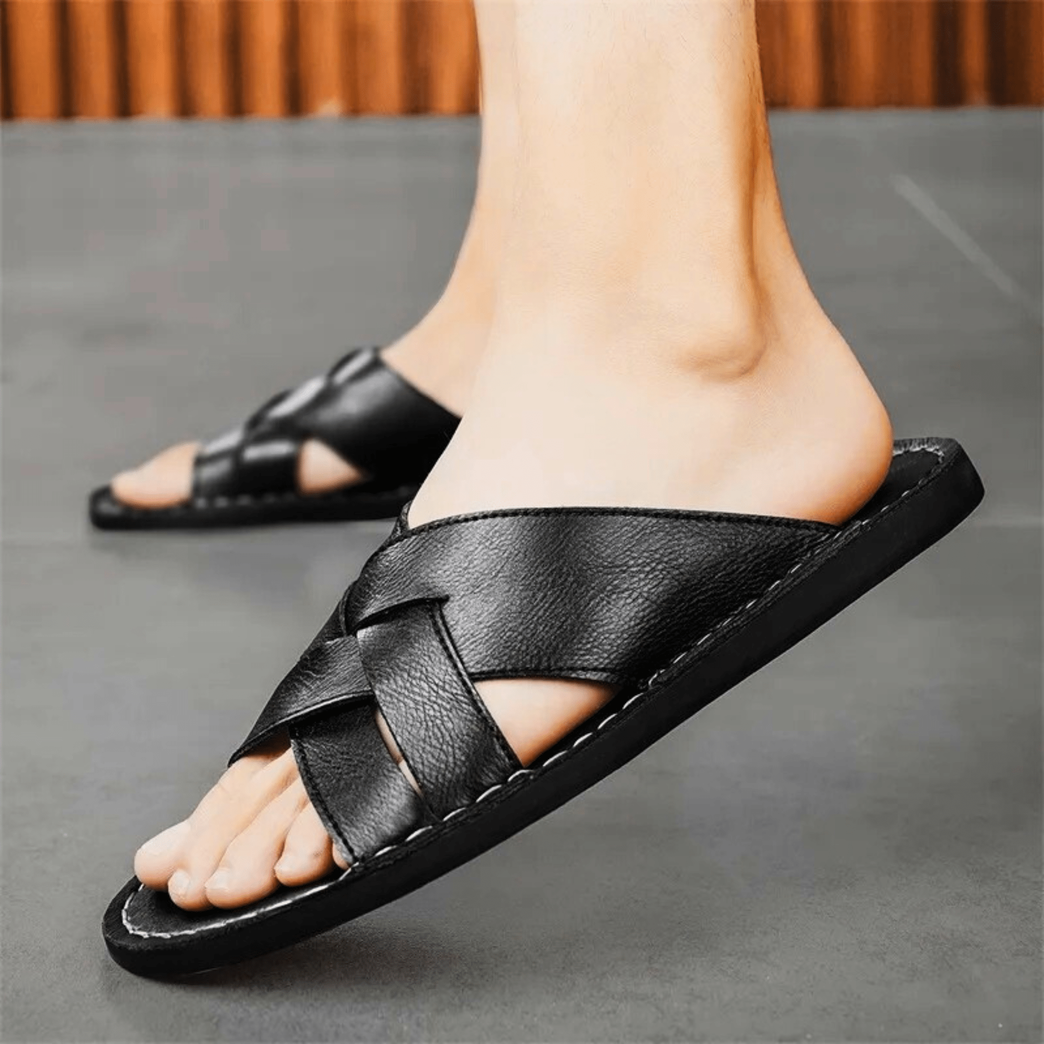 Genuine Leather Beach Slippers