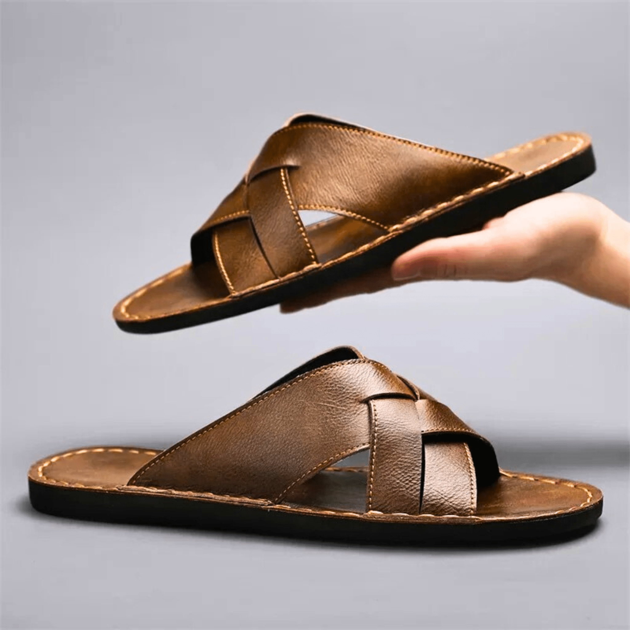 Genuine Leather Beach Slippers