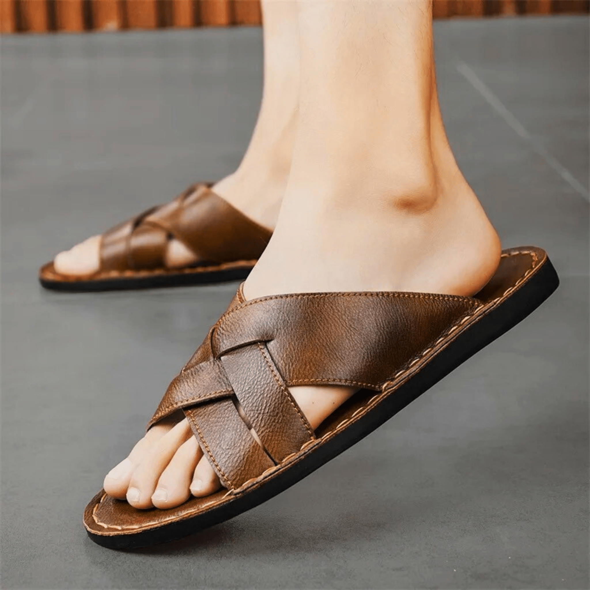 Genuine Leather Beach Slippers
