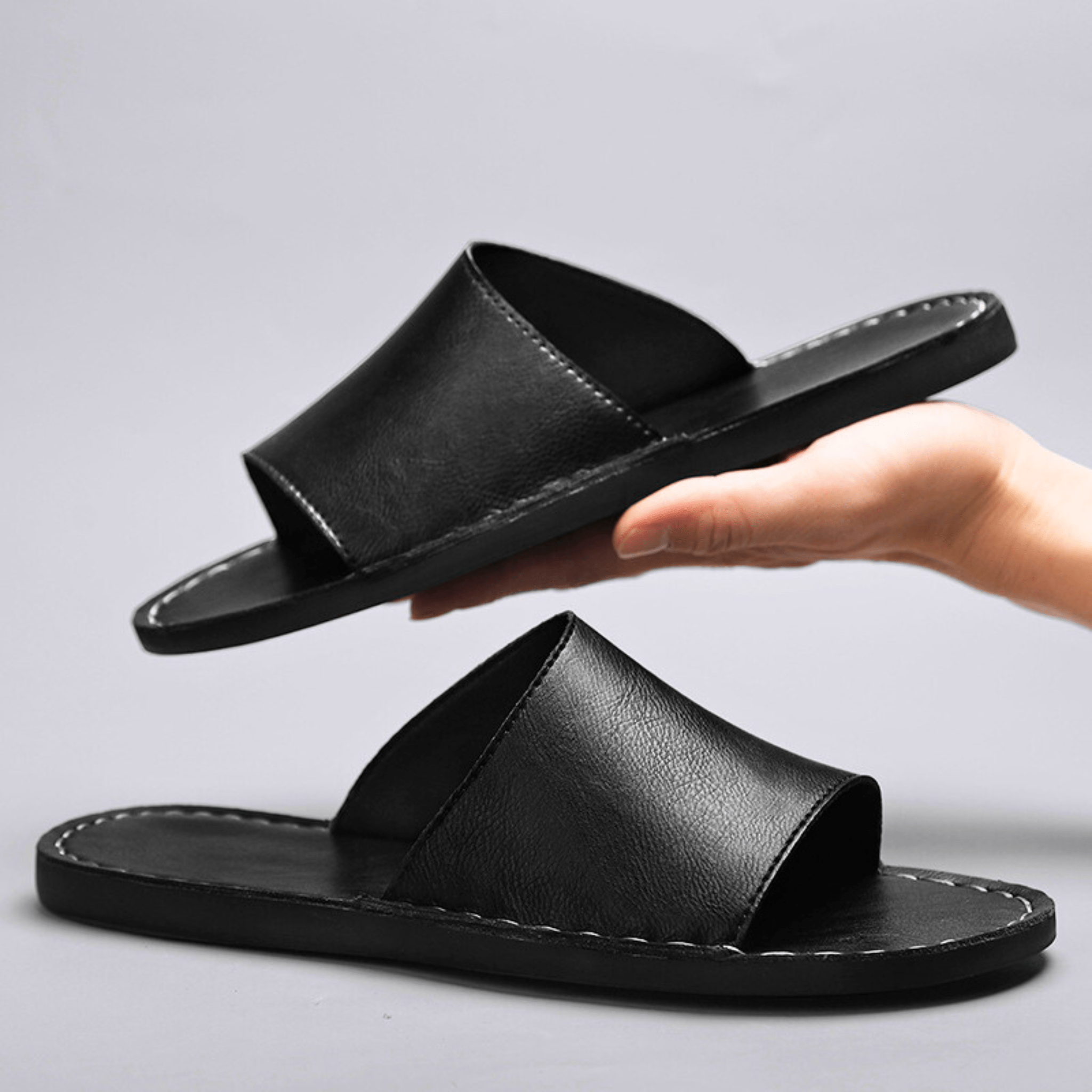 Genuine Leather Summer Slides
