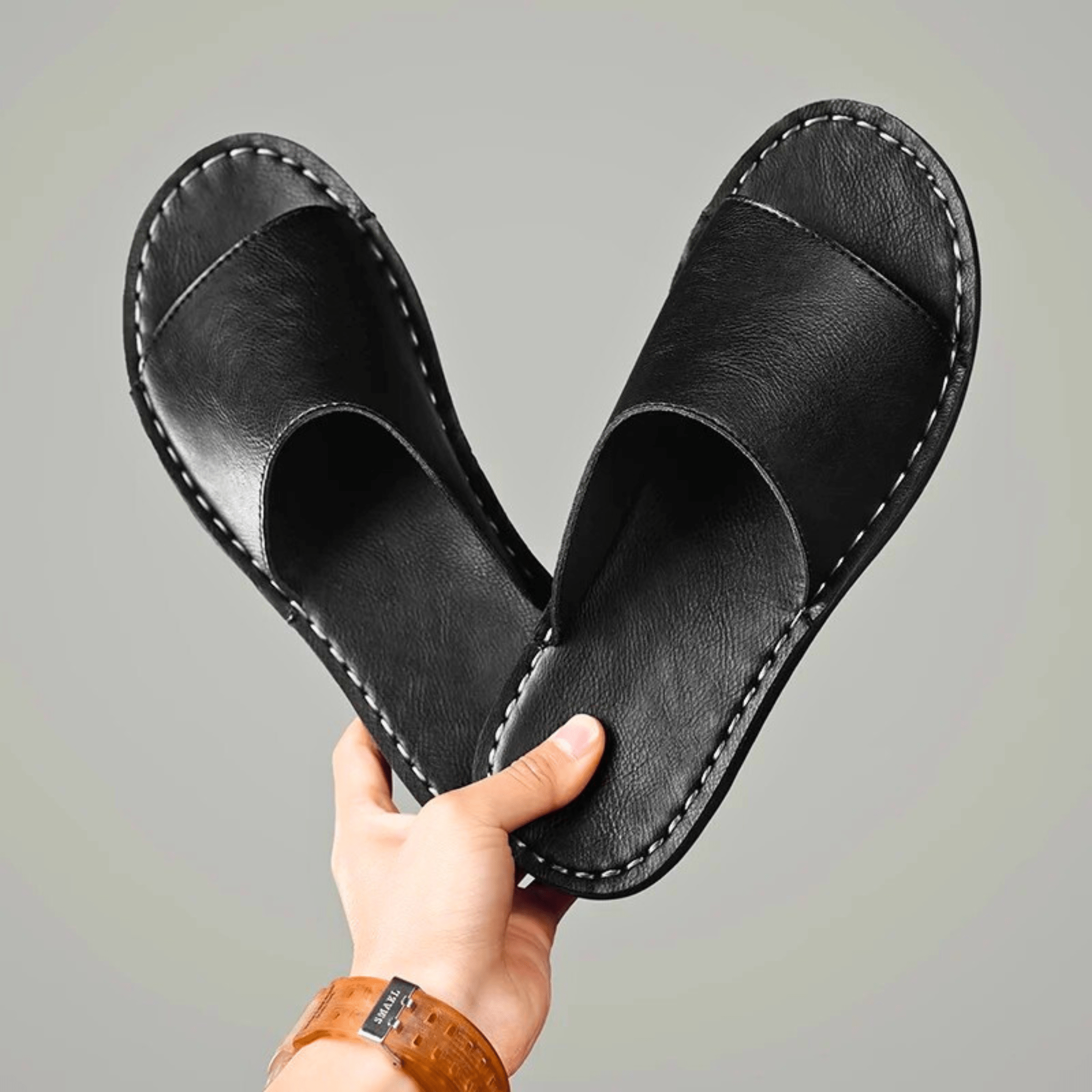 Genuine Leather Summer Slides