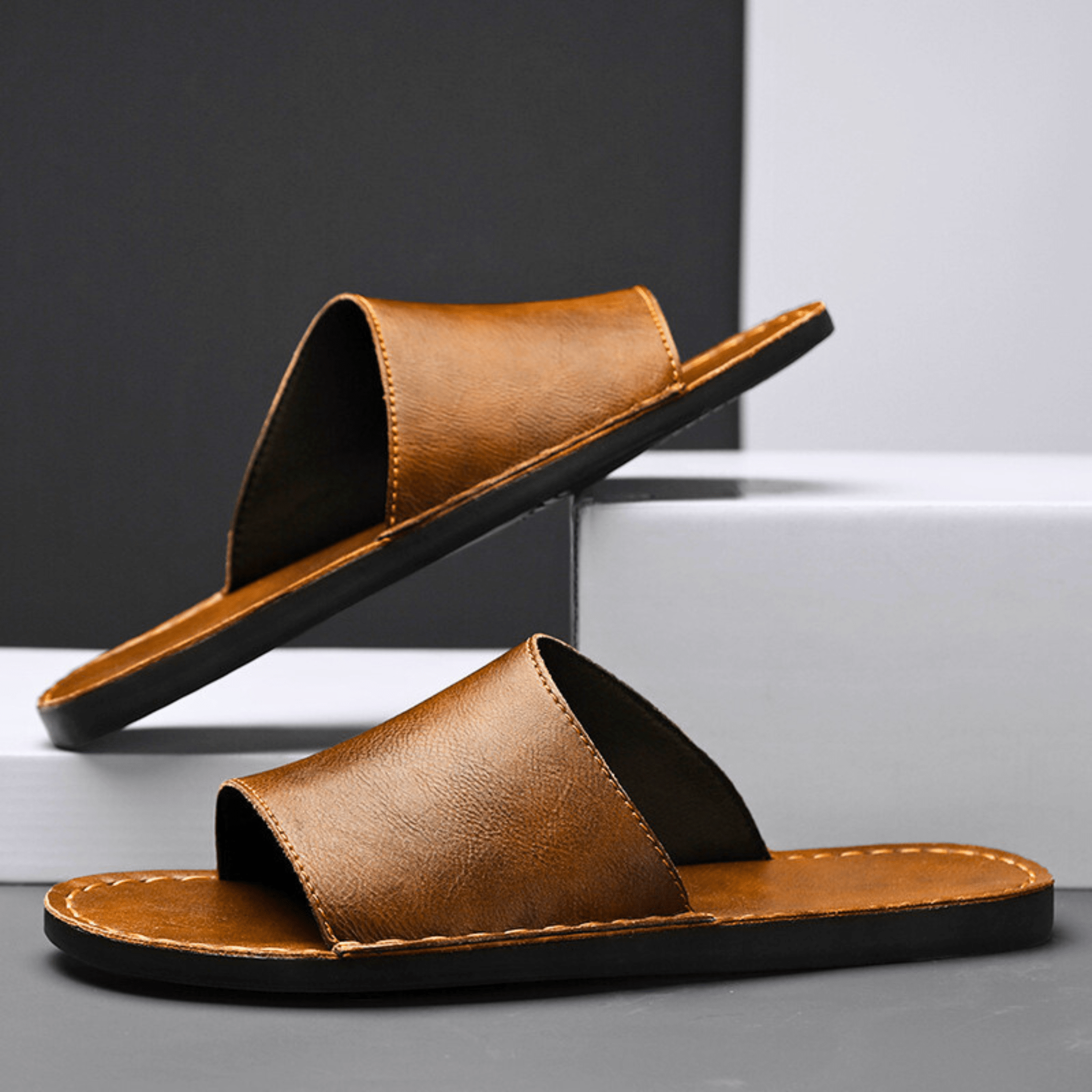 Genuine Leather Summer Slides