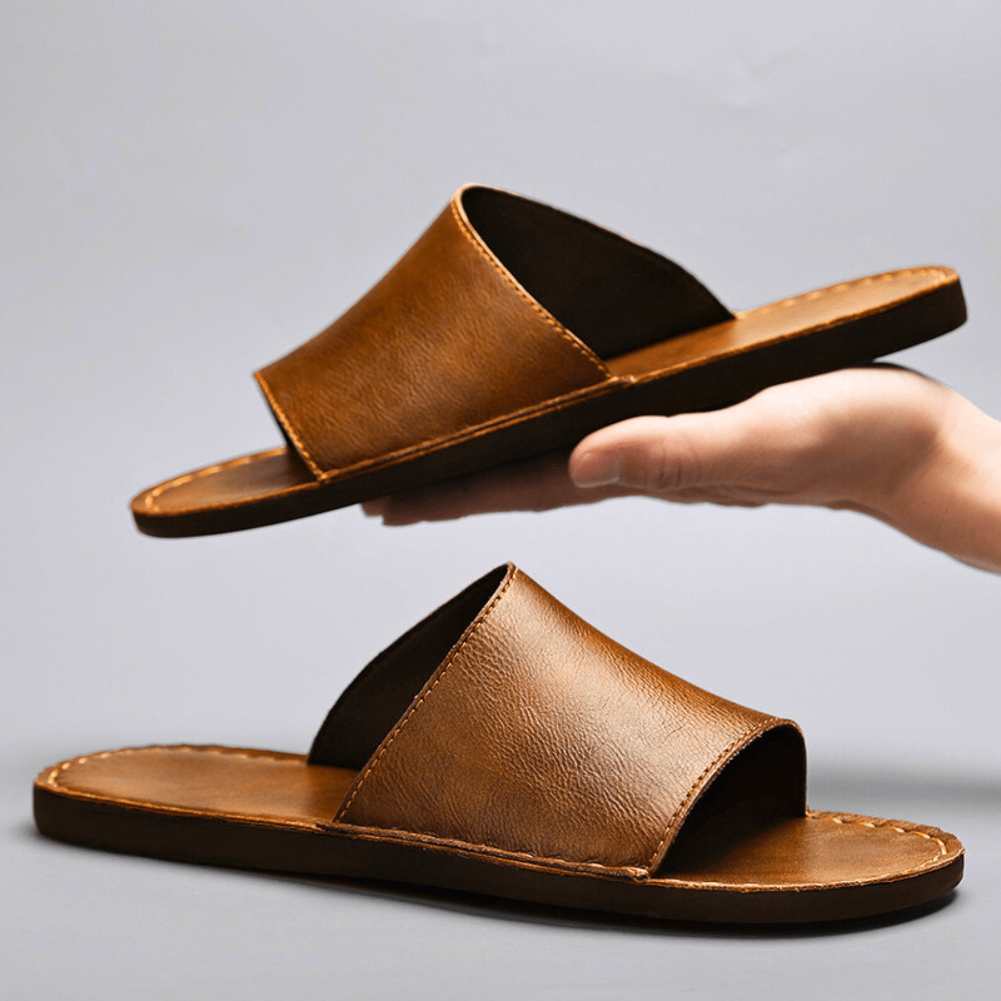Genuine Leather Summer Slides