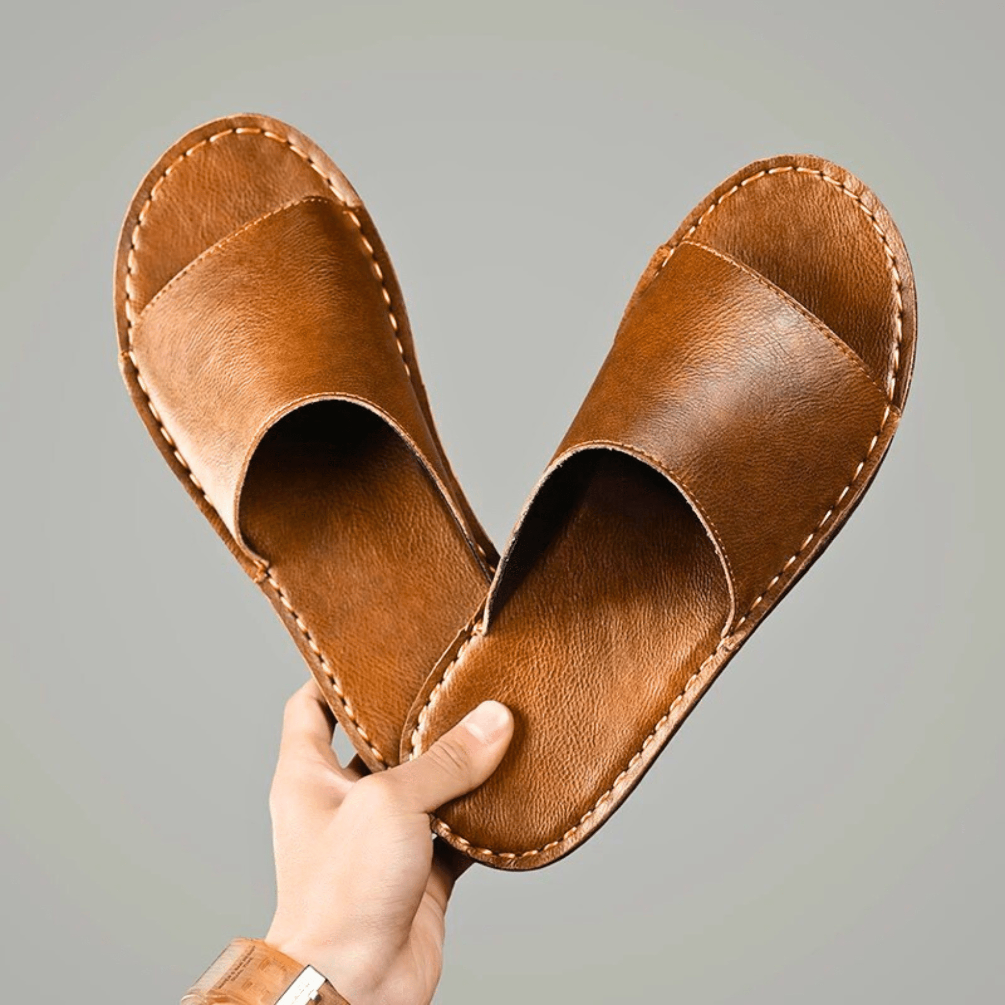 Genuine Leather Summer Slides