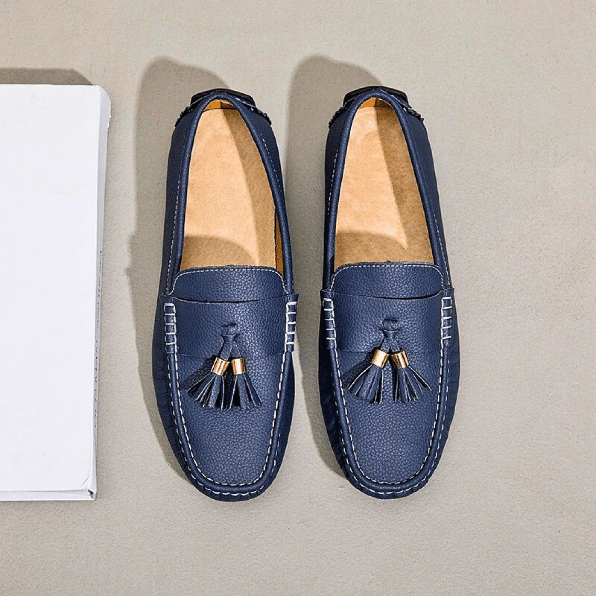 Genuine Leather Tassel Slip-Ons