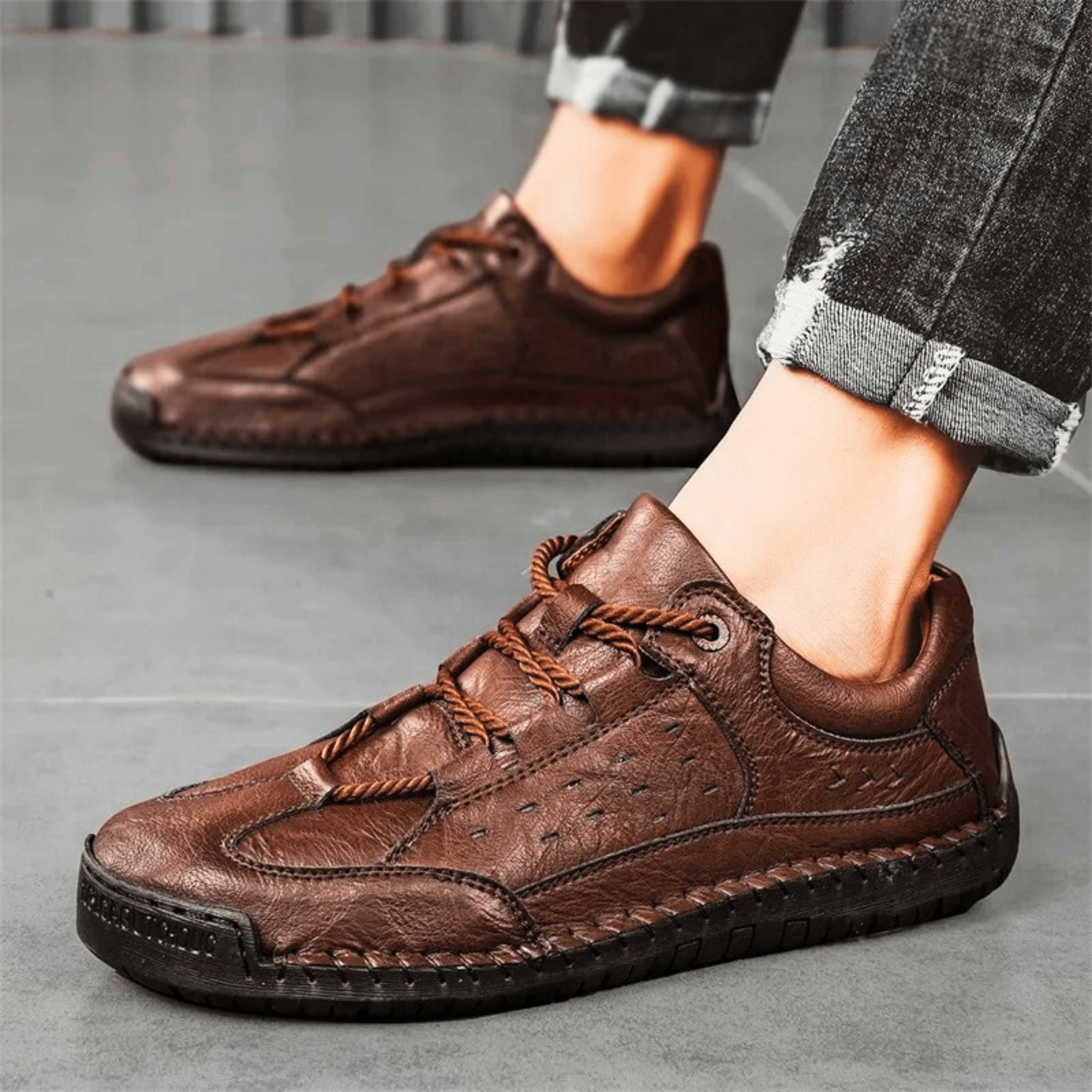 Hand-Stiched Leather Sneakers