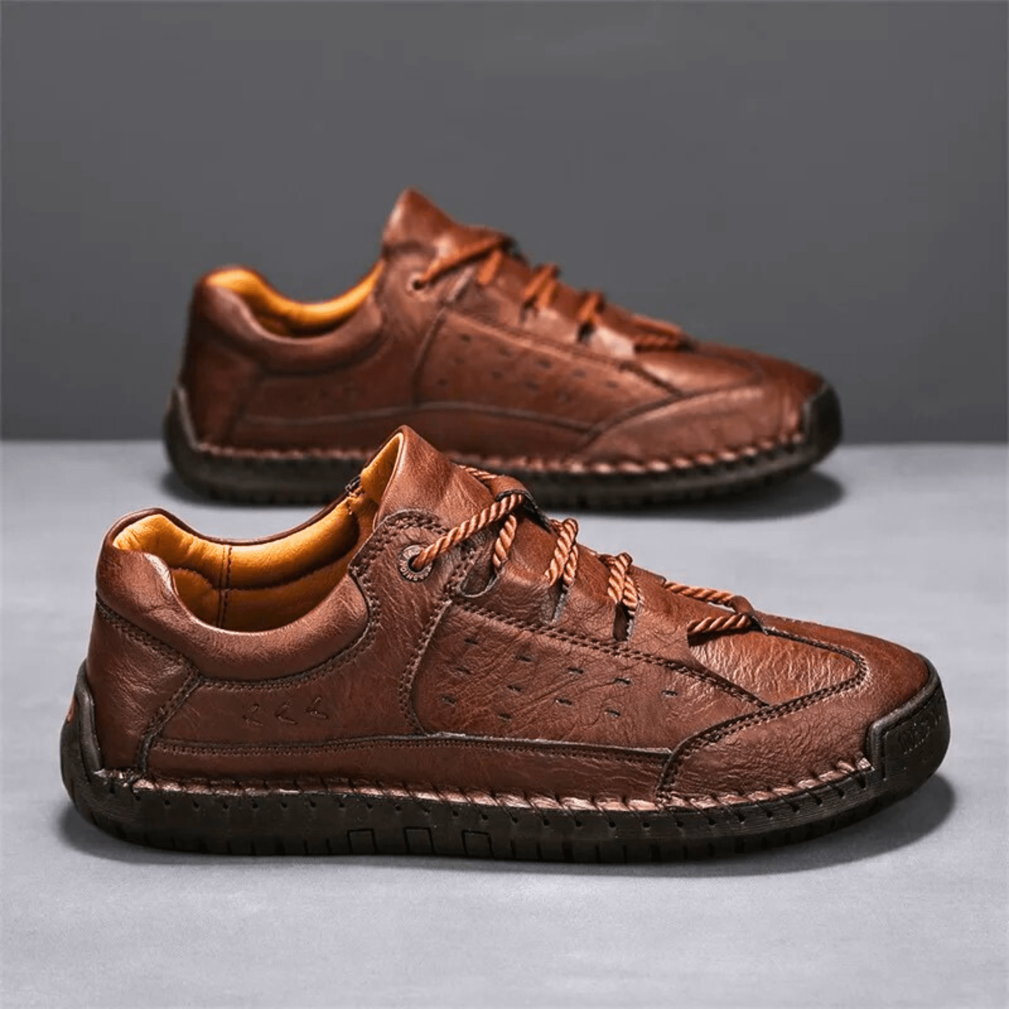 Hand-Stiched Leather Sneakers