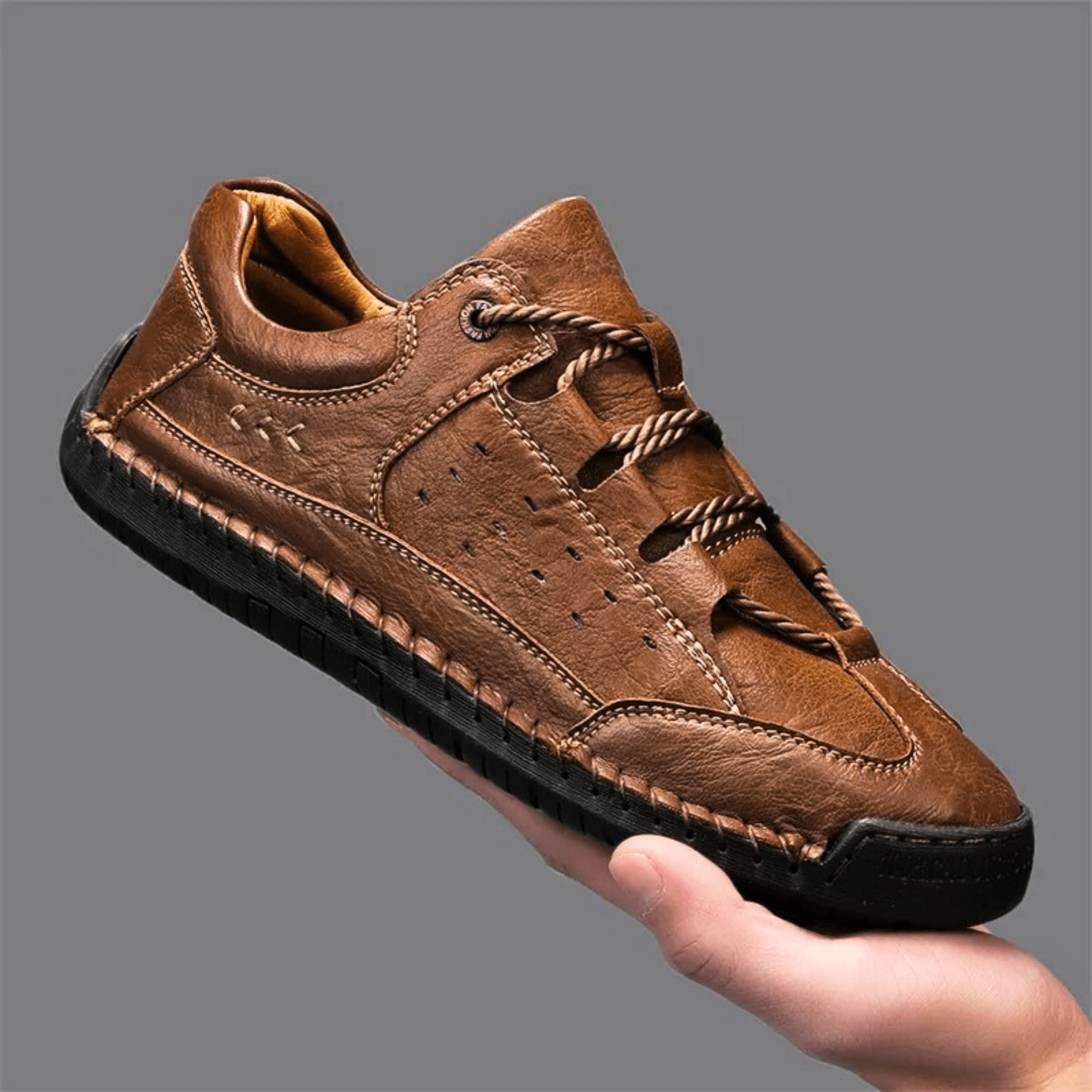 Hand-Stiched Leather Sneakers