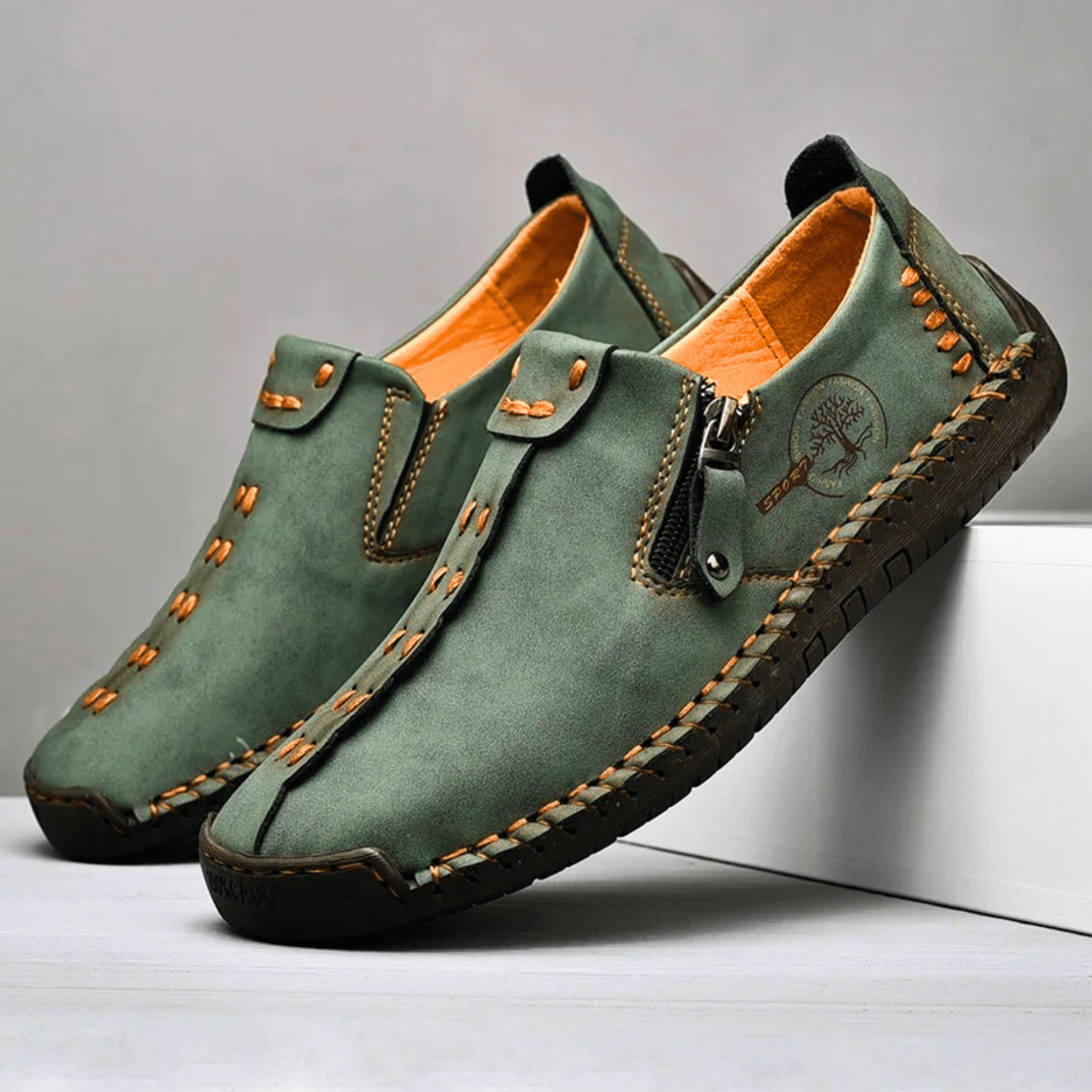 Handmade Leather ZipEase Loafers