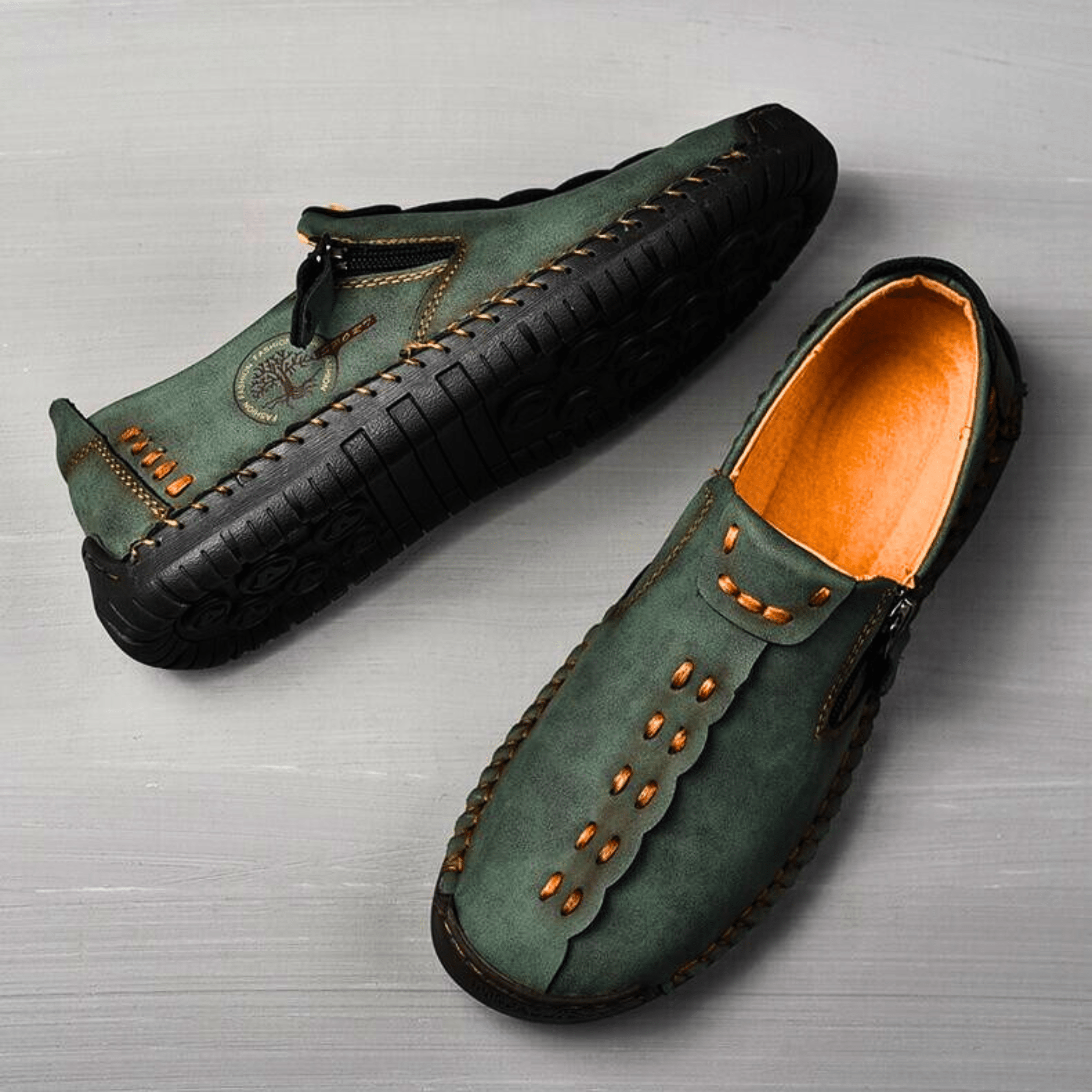 Handmade Leather ZipEase Loafers