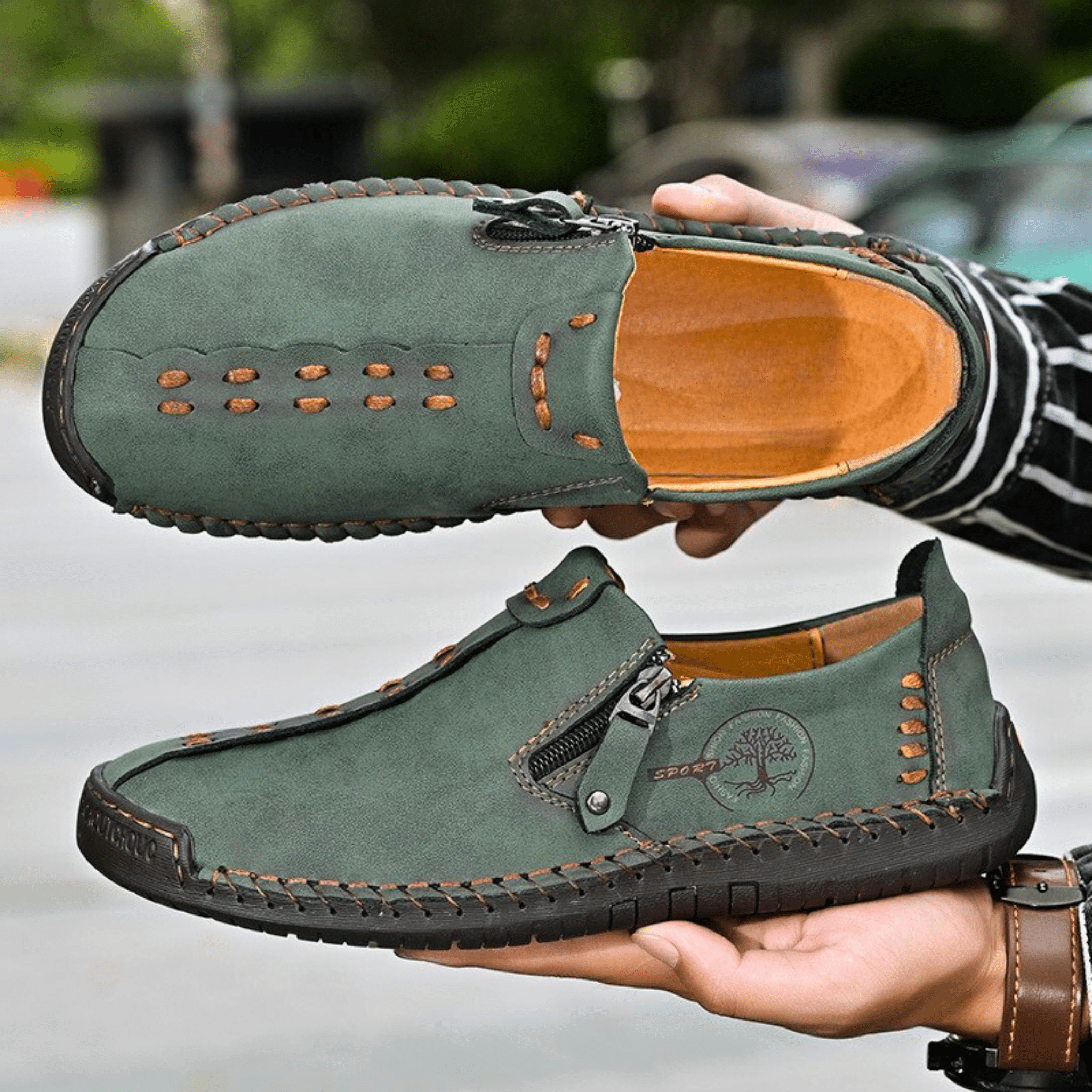 Handmade Leather ZipEase Loafers