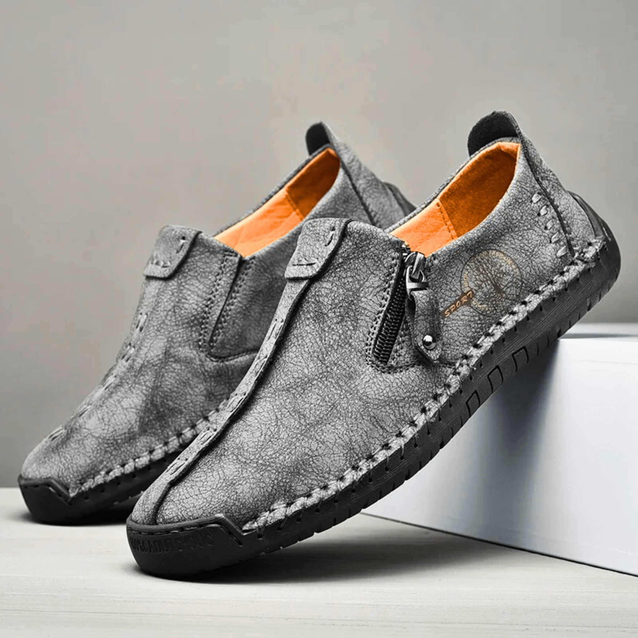 Handmade Leather ZipEase Loafers