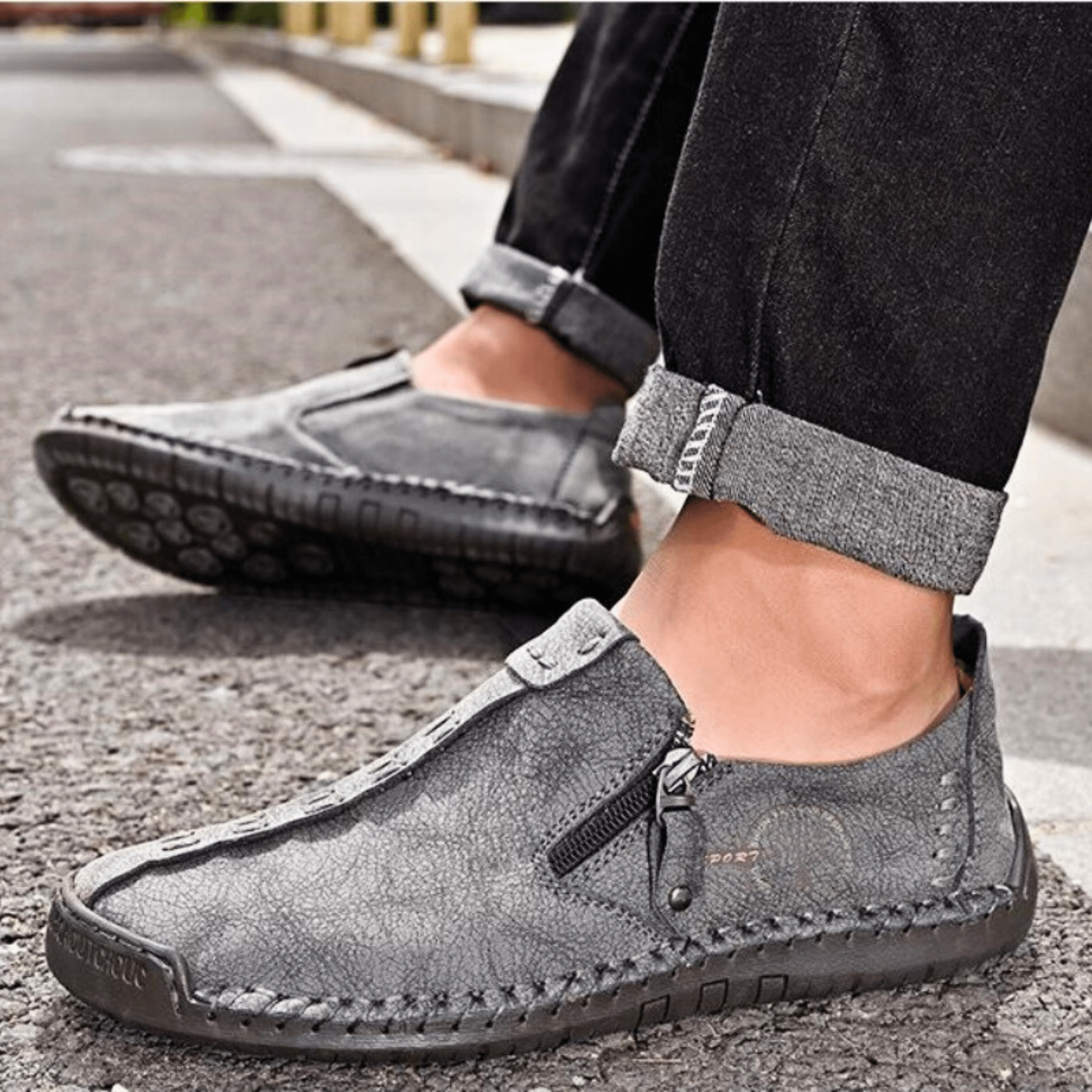 Handmade Leather ZipEase Loafers