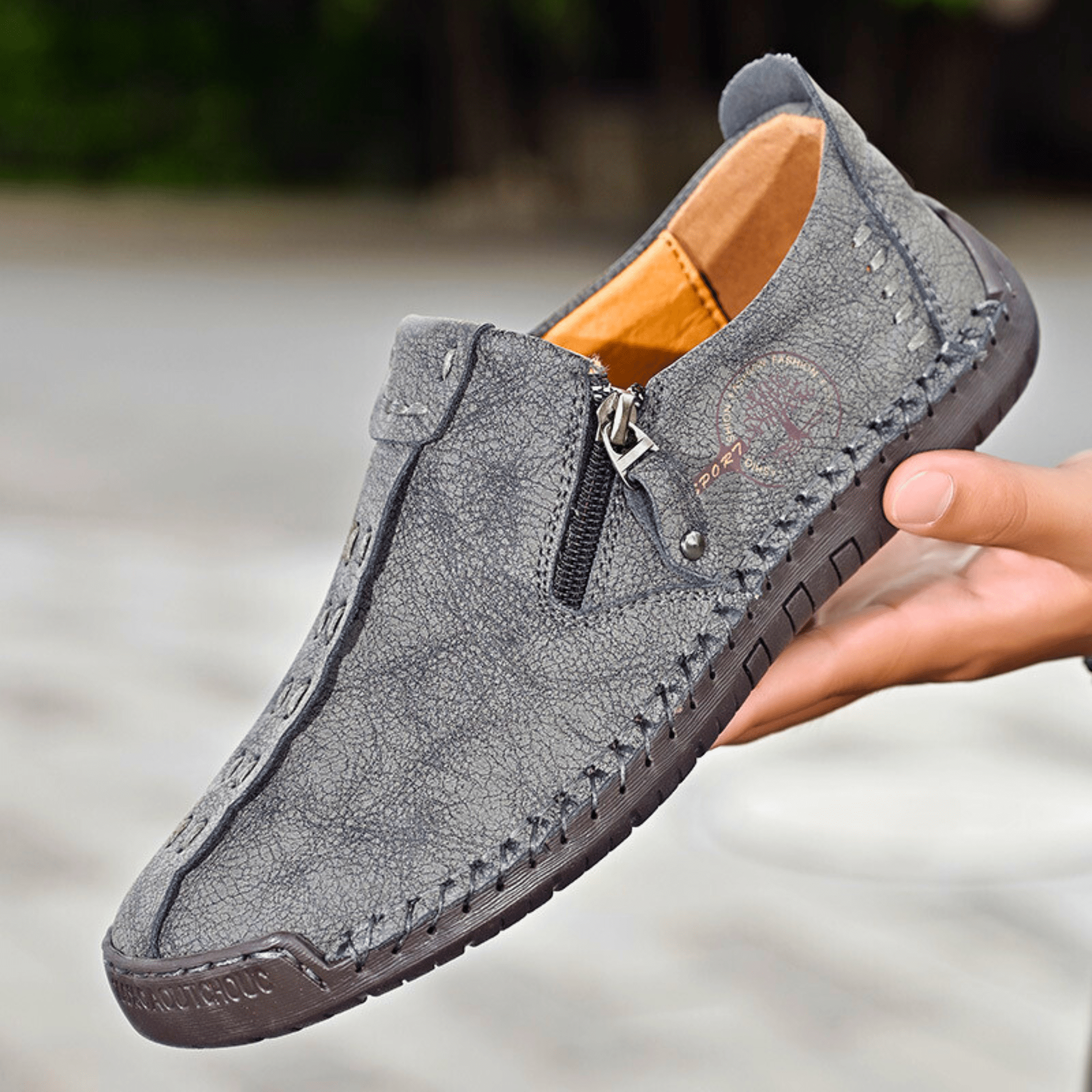 Handmade Leather ZipEase Loafers