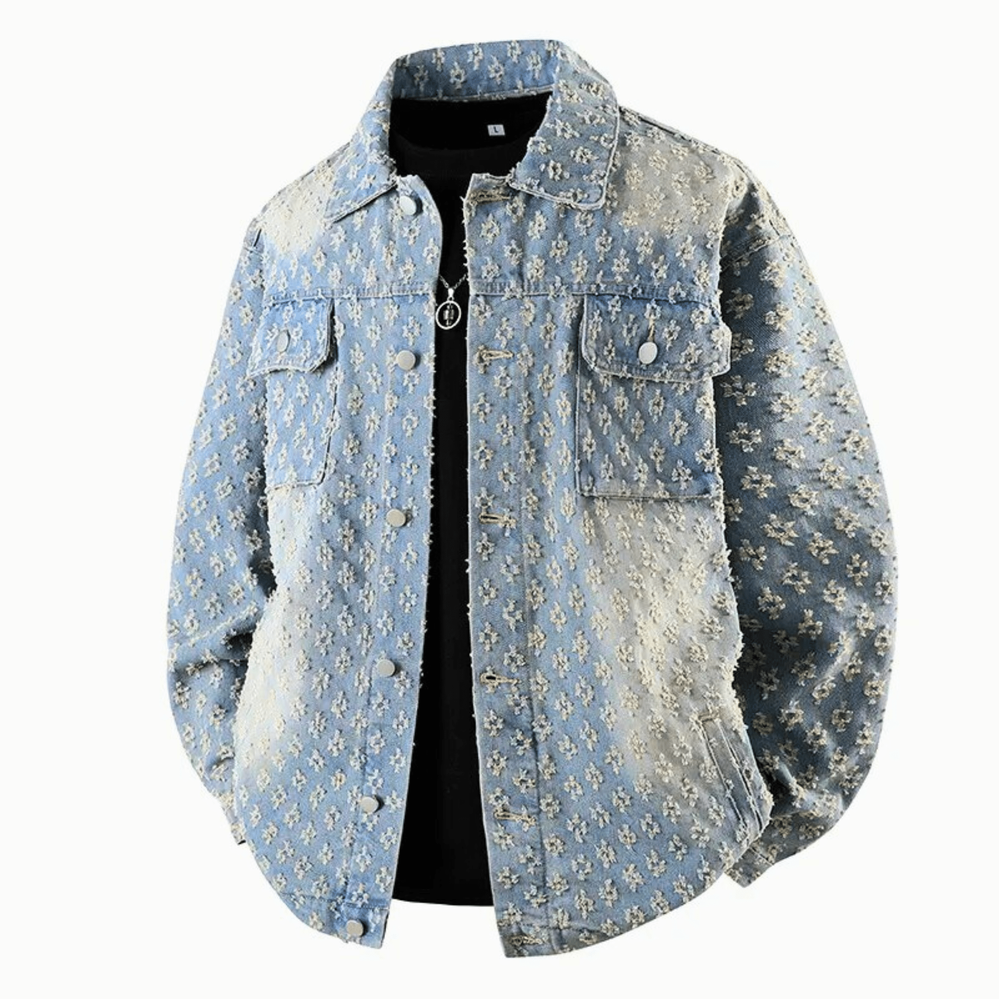 Jacquard Mist Denim Jacket
