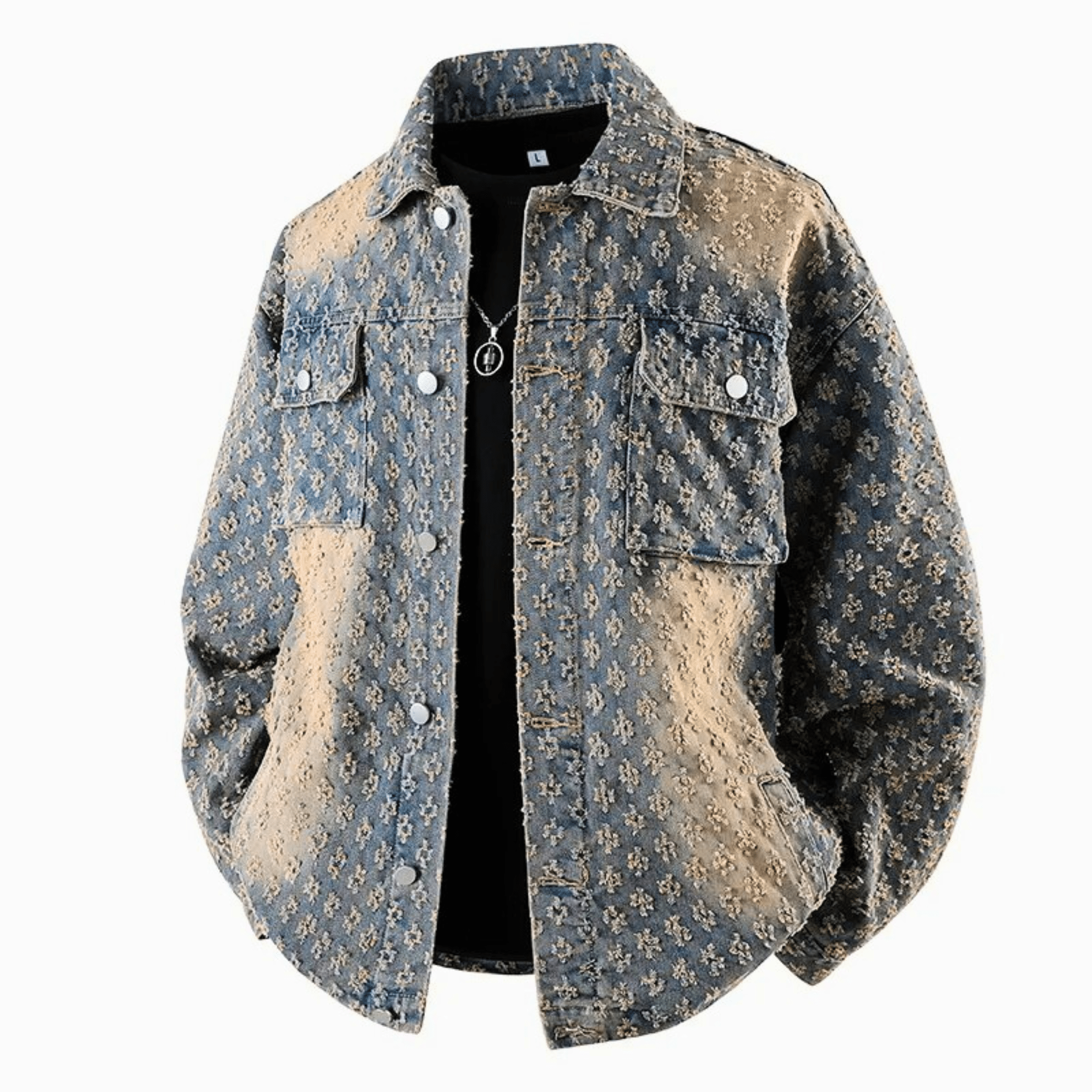 Jacquard Mist Denim Jacket
