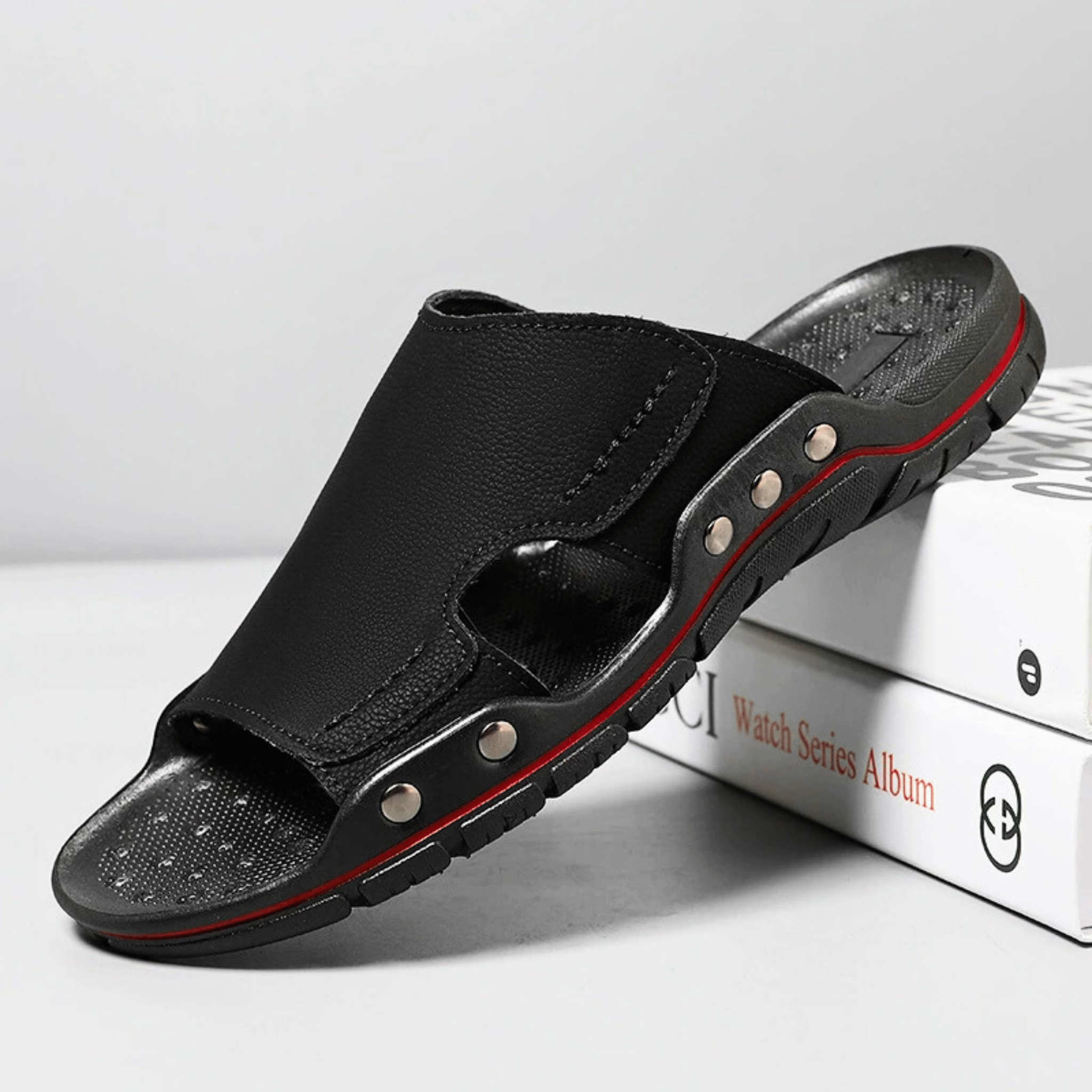 Non-Slip Leather Slippers