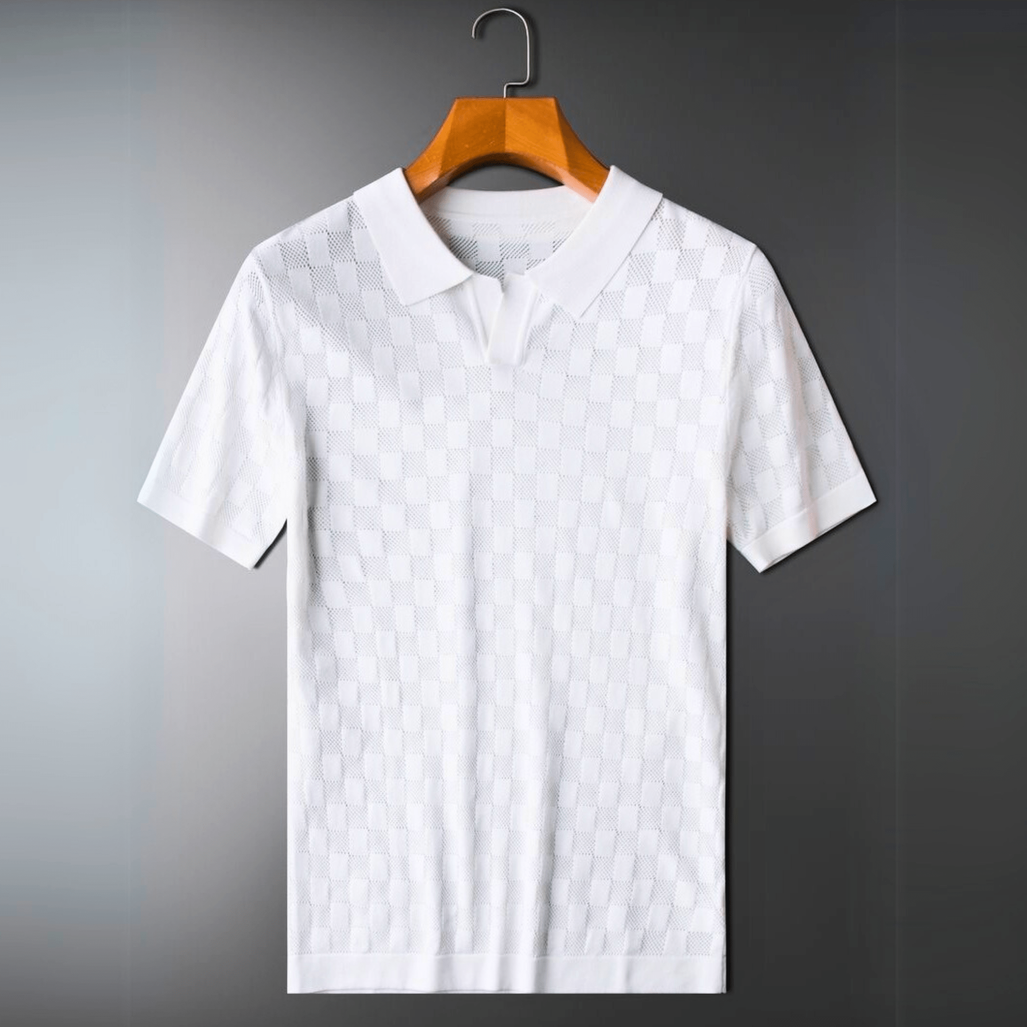 Plaid Ice Silk Polo Shirt