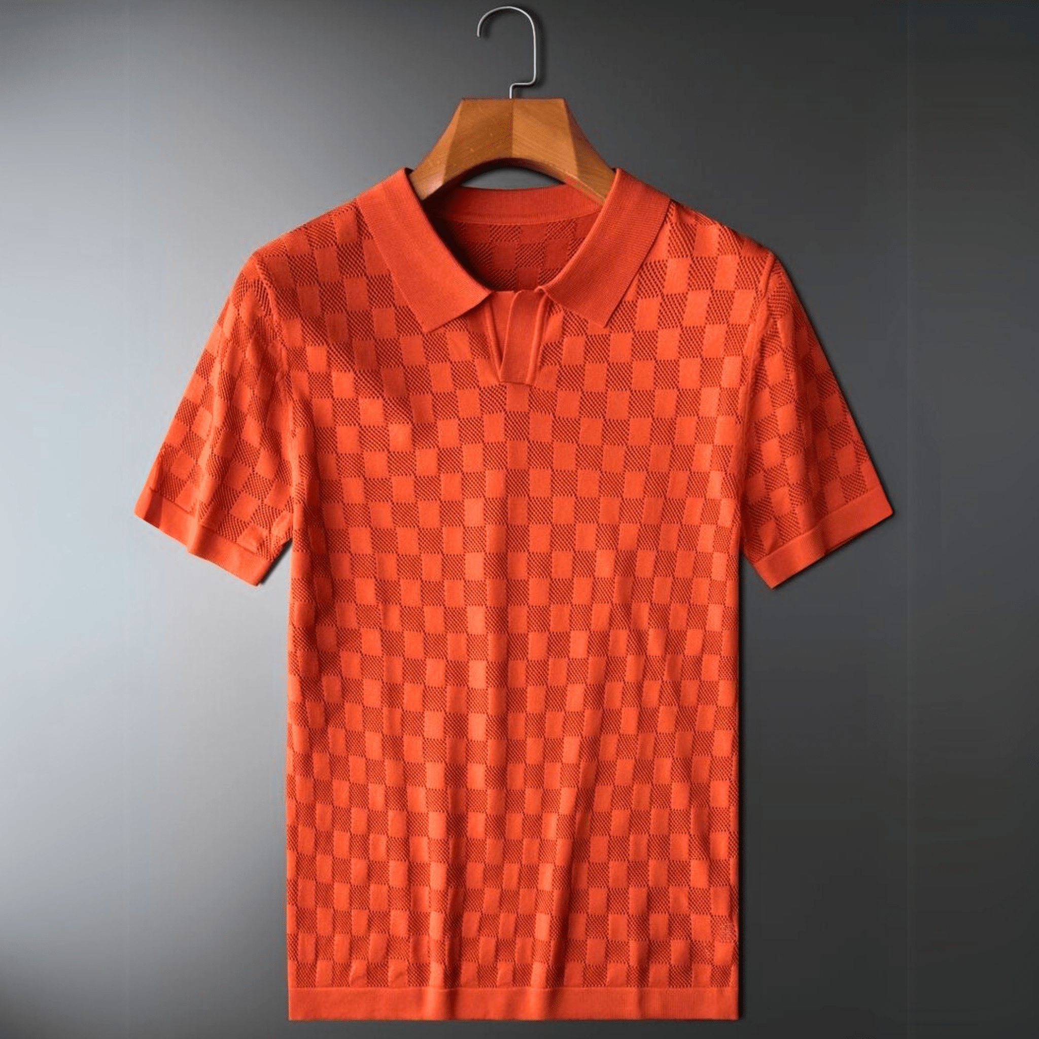 Plaid Ice Silk Polo Shirt
