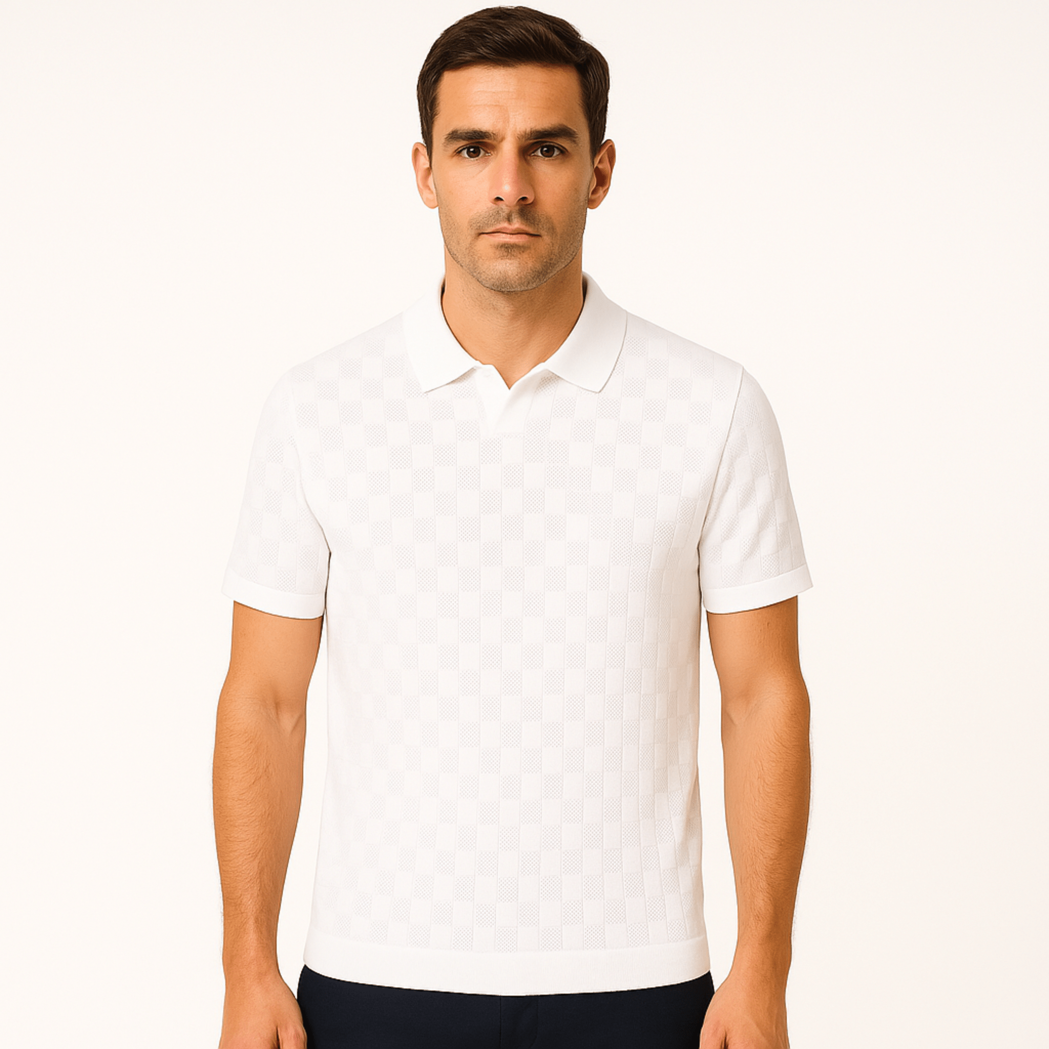 Plaid Ice Silk Polo Shirt